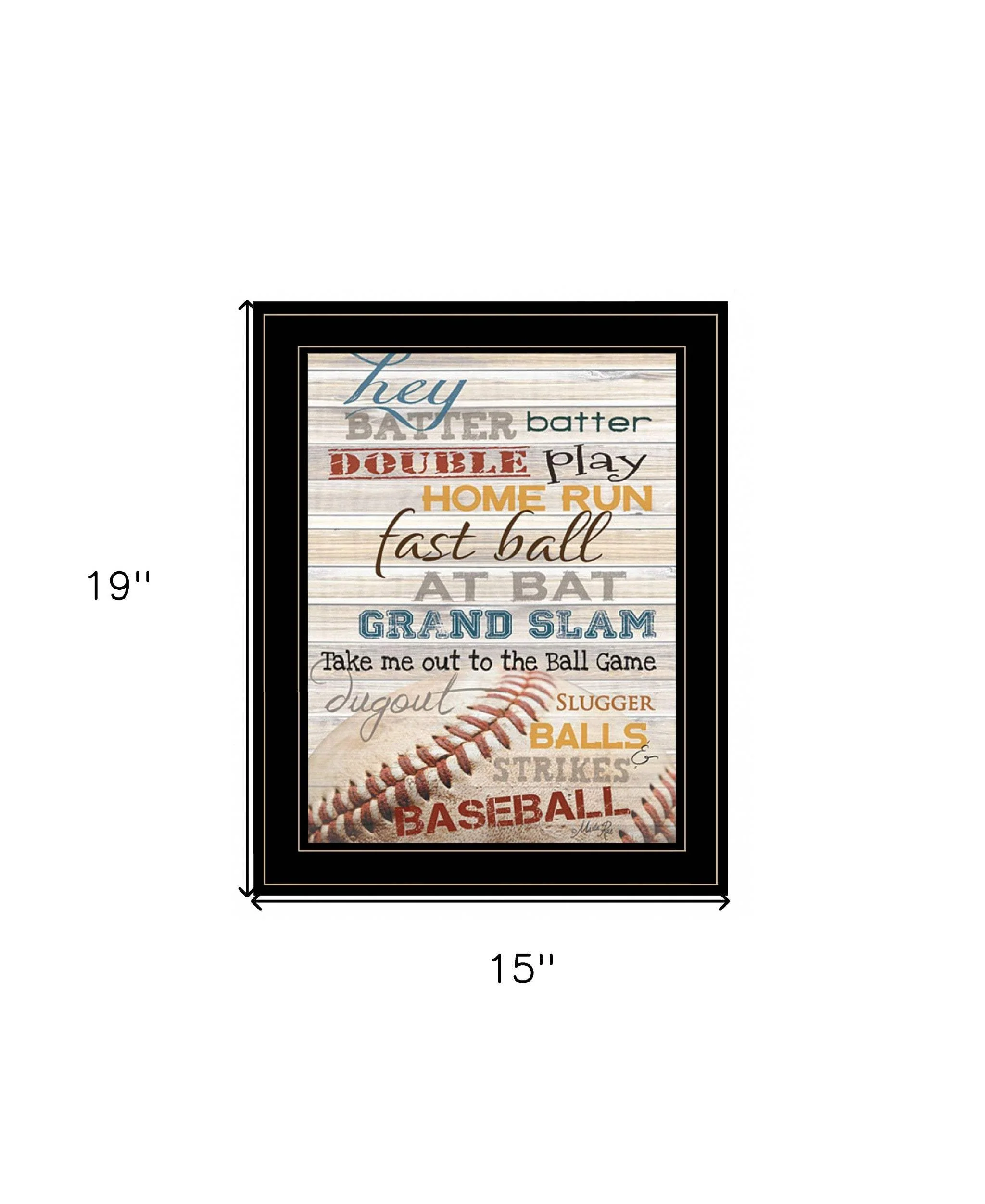 Hey Batter Batter 2 Black Framed Print Wall Art - Image 5
