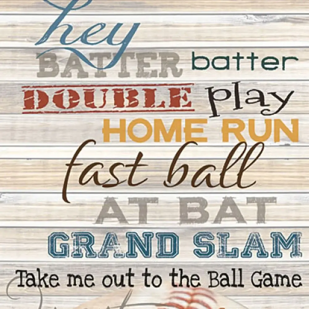 Hey Batter Batter 3 Black Framed Print Wall Art - Image 4