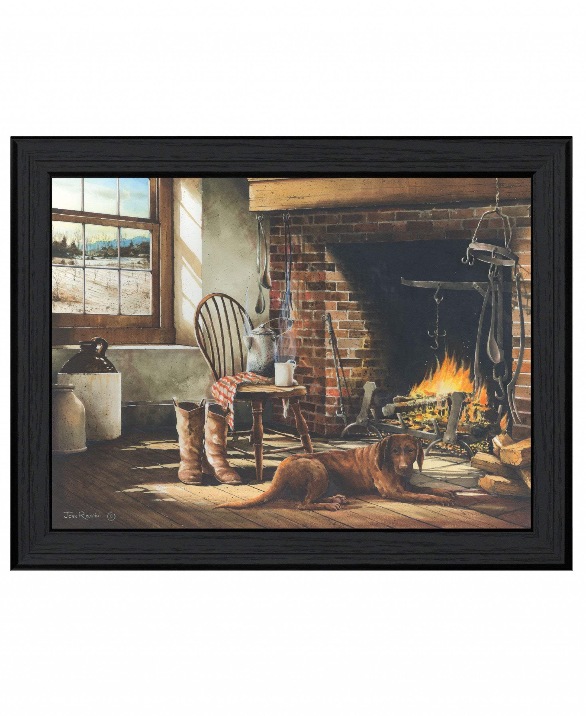 His Morning Coffee 1 Black Framed Print Wall Art - Image 2