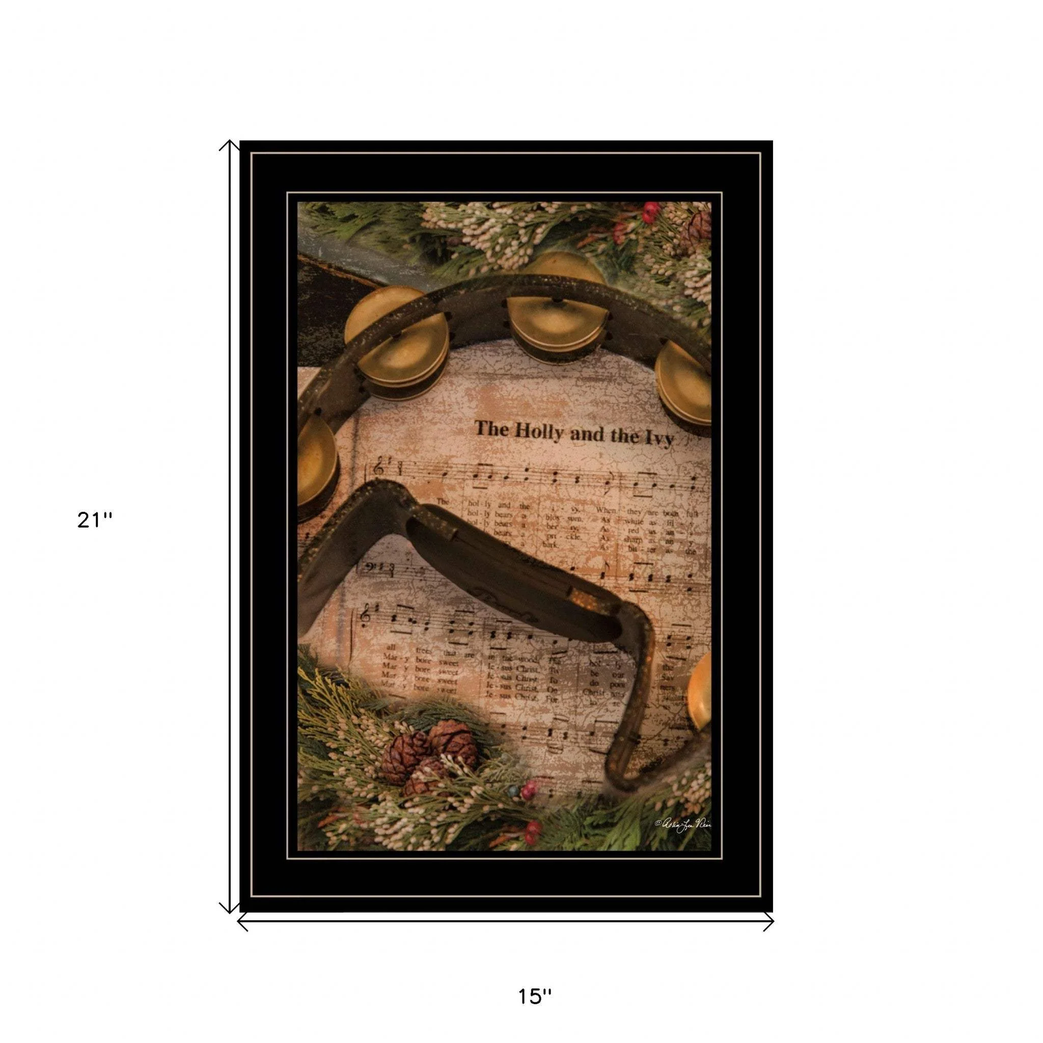 Holly and Ivy 2 Black Framed Print Wall Art - Image 5