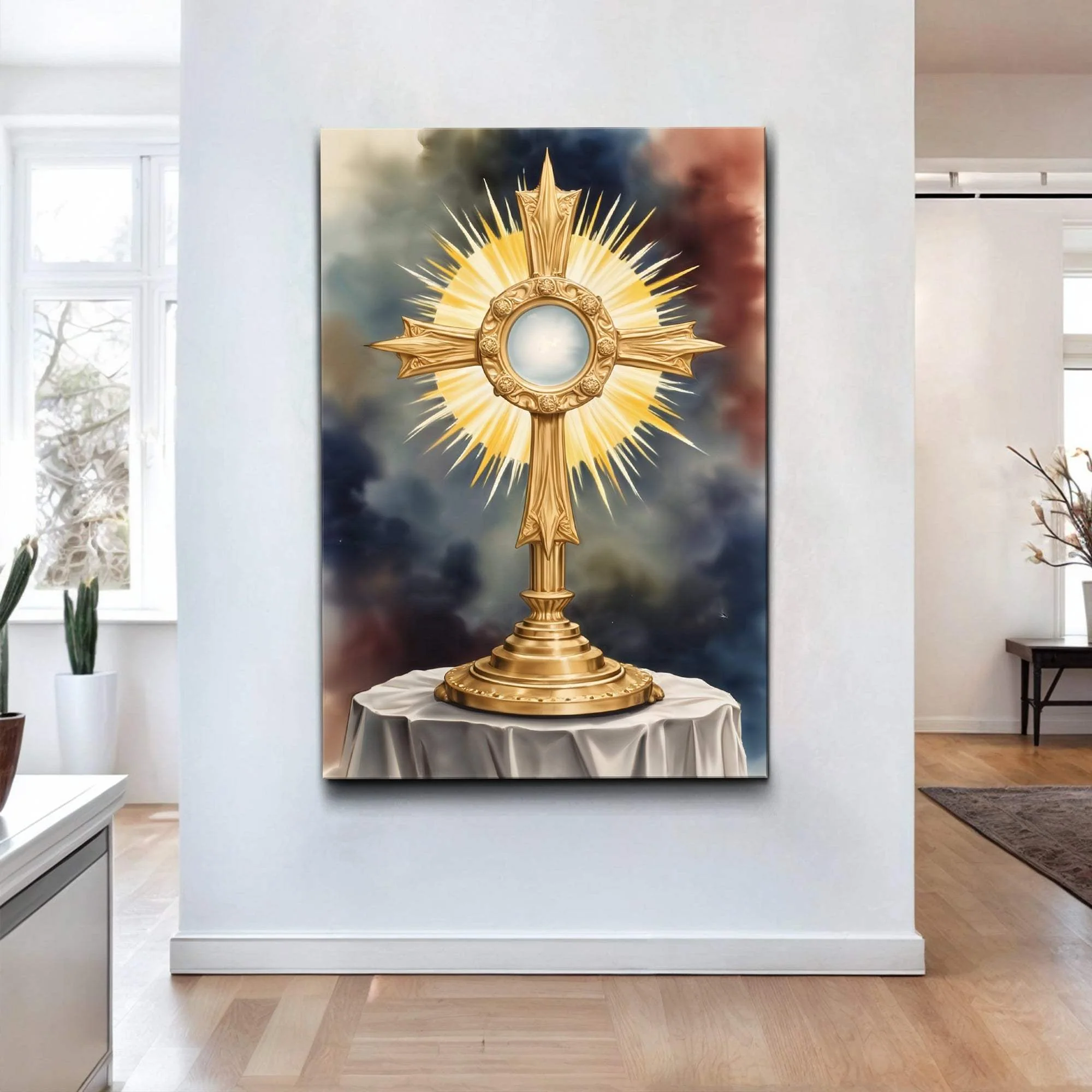 Holy Eucharist in Monstrance Faith Wall Art - Image 2