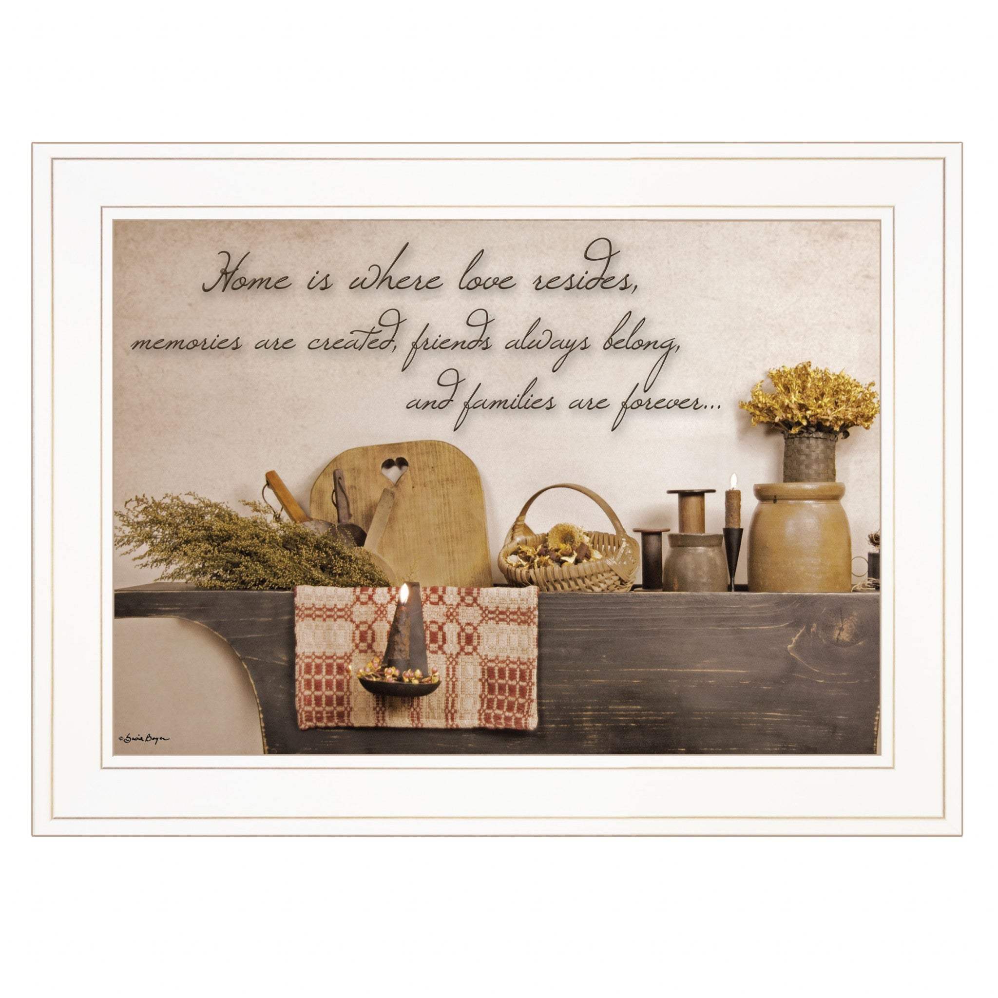Home is Where Love Resides 1 White Framed Print Kitchen Wall Art - Image 2