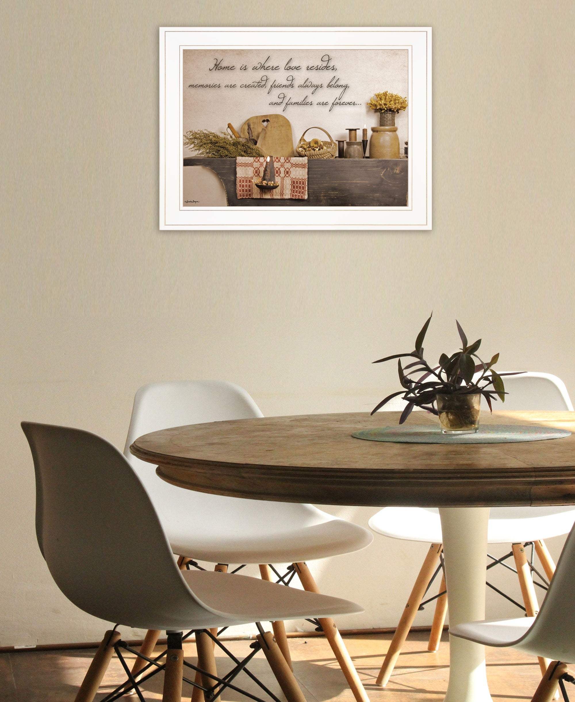 Home is Where Love Resides 1 White Framed Print Kitchen Wall Art - Image 5