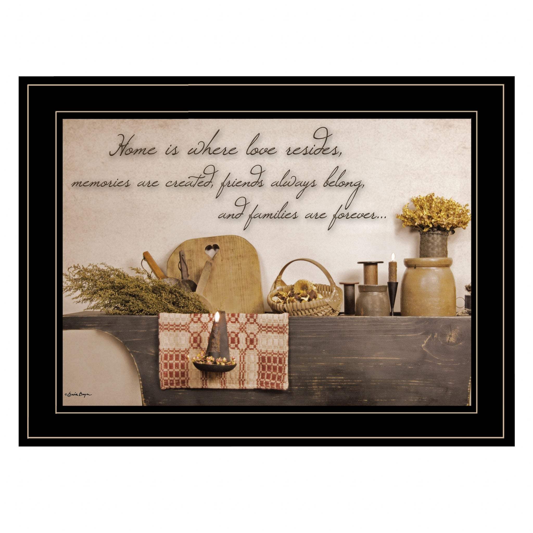 Home is Where Love Resides 2 Black Framed Print Kitchen Wall Art - Image 2
