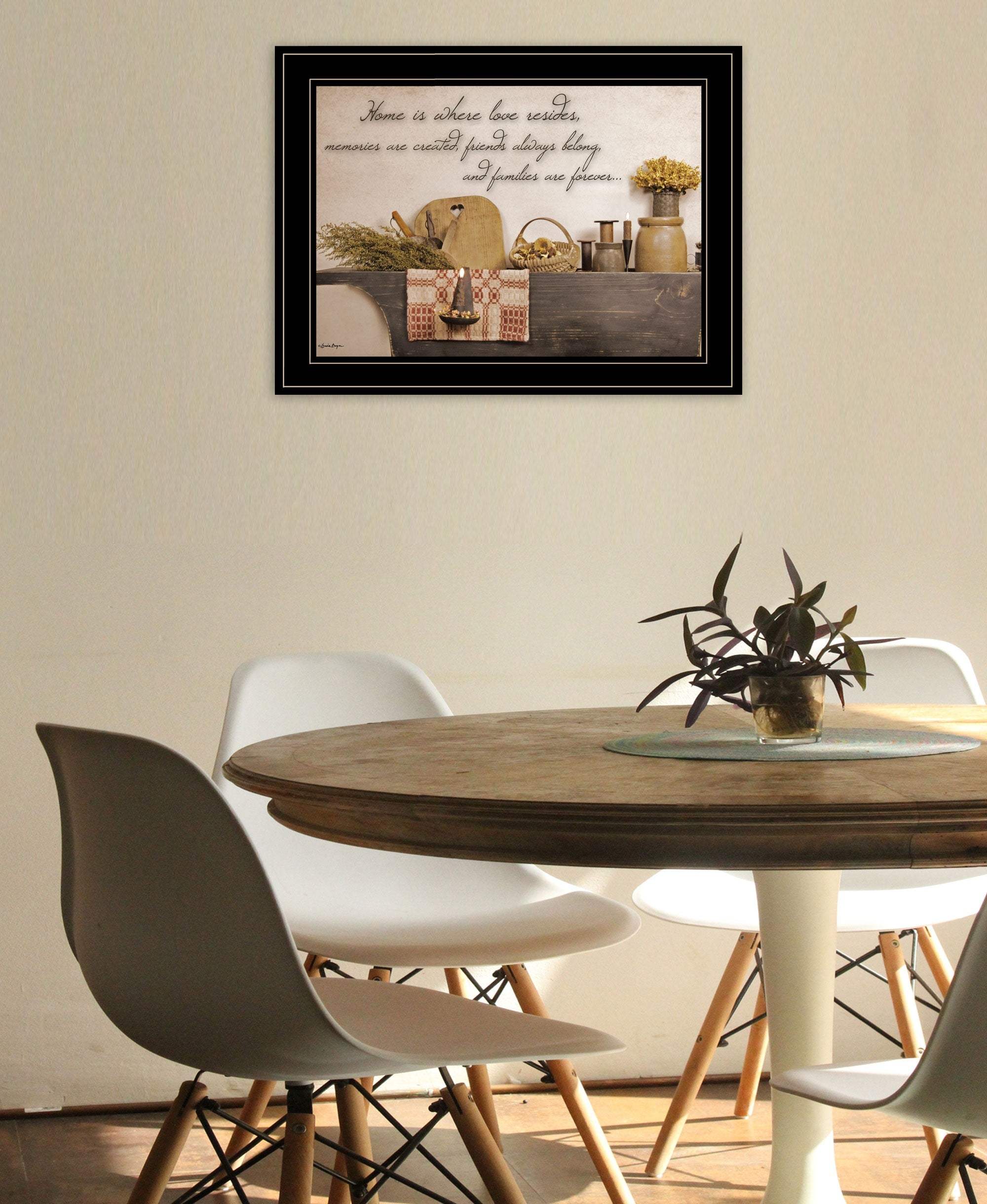 Home is Where Love Resides 2 Black Framed Print Kitchen Wall Art - Image 4