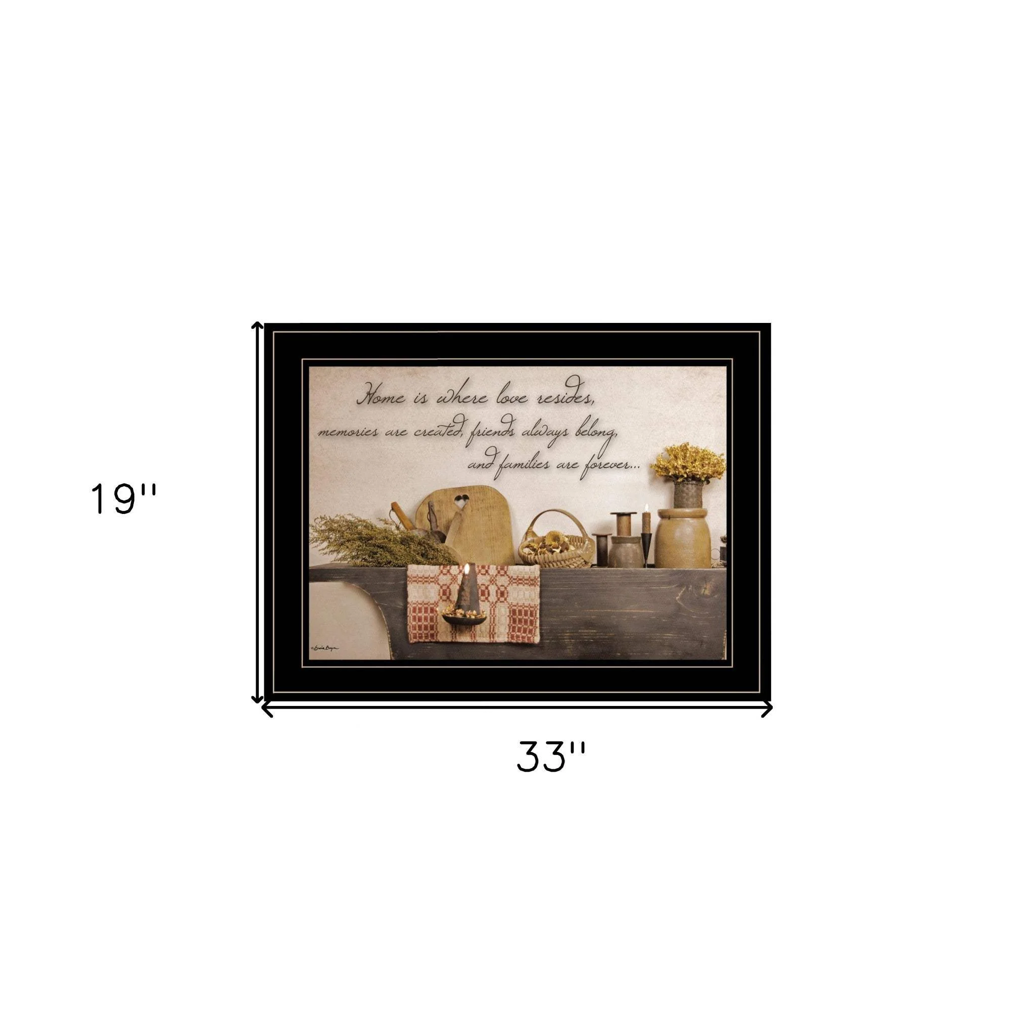 Home is Where Love Resides 2 Black Framed Print Kitchen Wall Art - Image 5