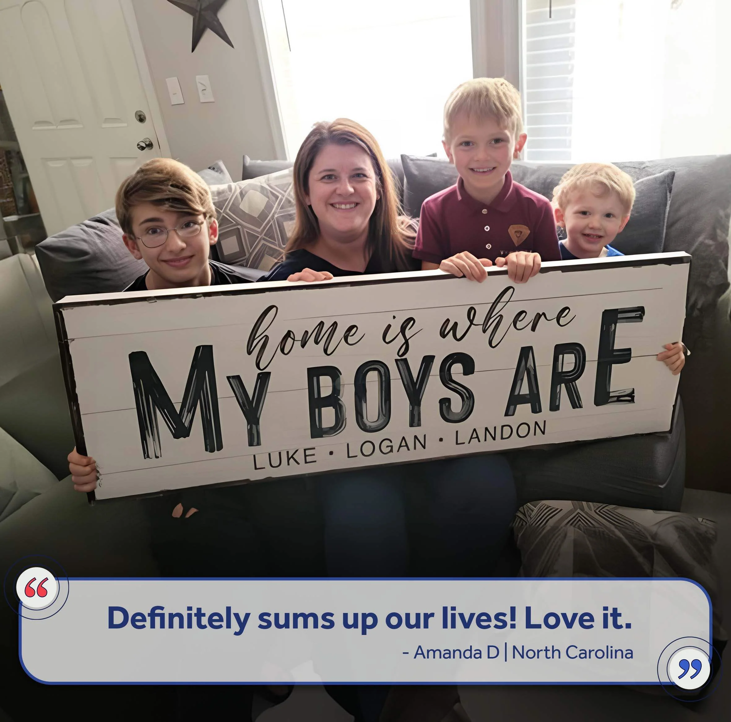 Home Is Where My Boys Are Family Sign - Image 6