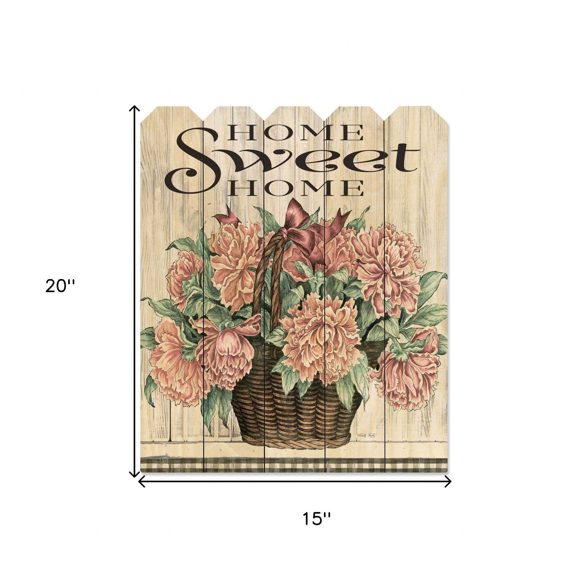 Home Sweet Home Peonies Unframed Print Wall Art - Image 5