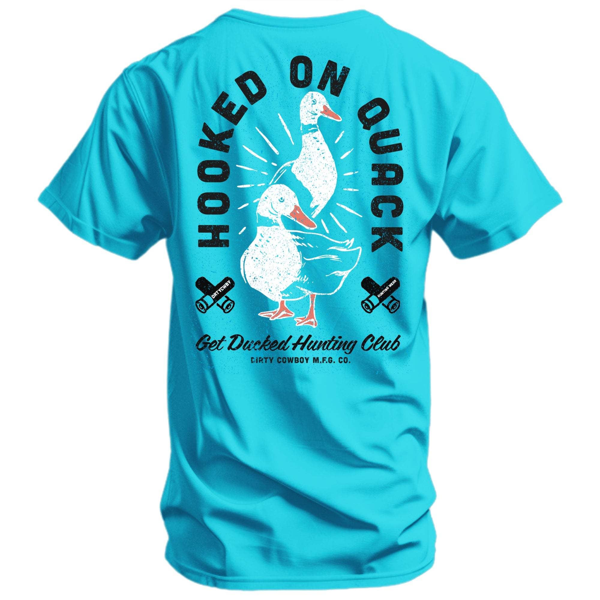 Hooked On Quack Duck Hunting Club Men's T-Shirt - Image 2