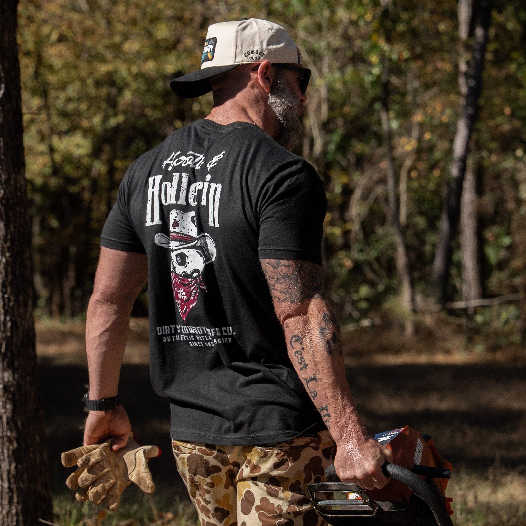 Hootin' And Hollern' Cowboy Skull Men's T-Shirt - Image 7