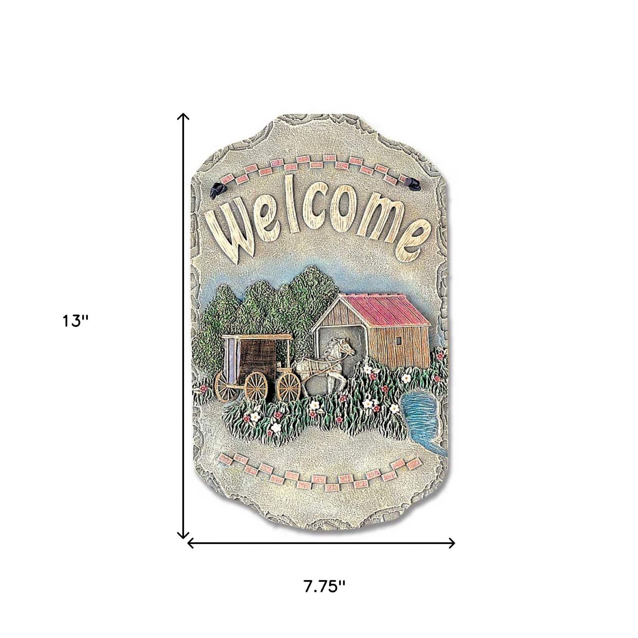 Horse Buggy and Bridge Indoor Outdoor Resin Welcome Wall Decor - Image 6