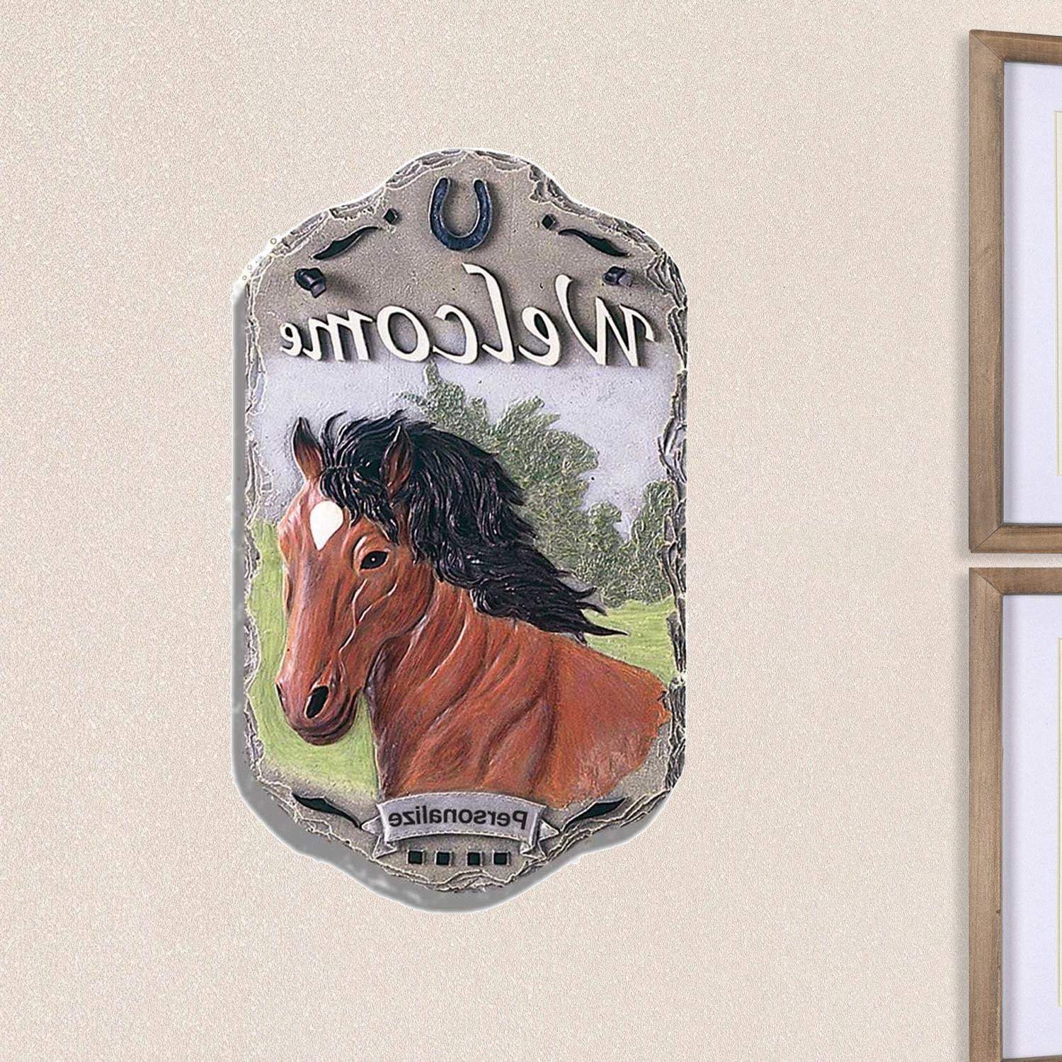 Horse Indoor Outdoor Resin Welcome Wall Decor - Image 3