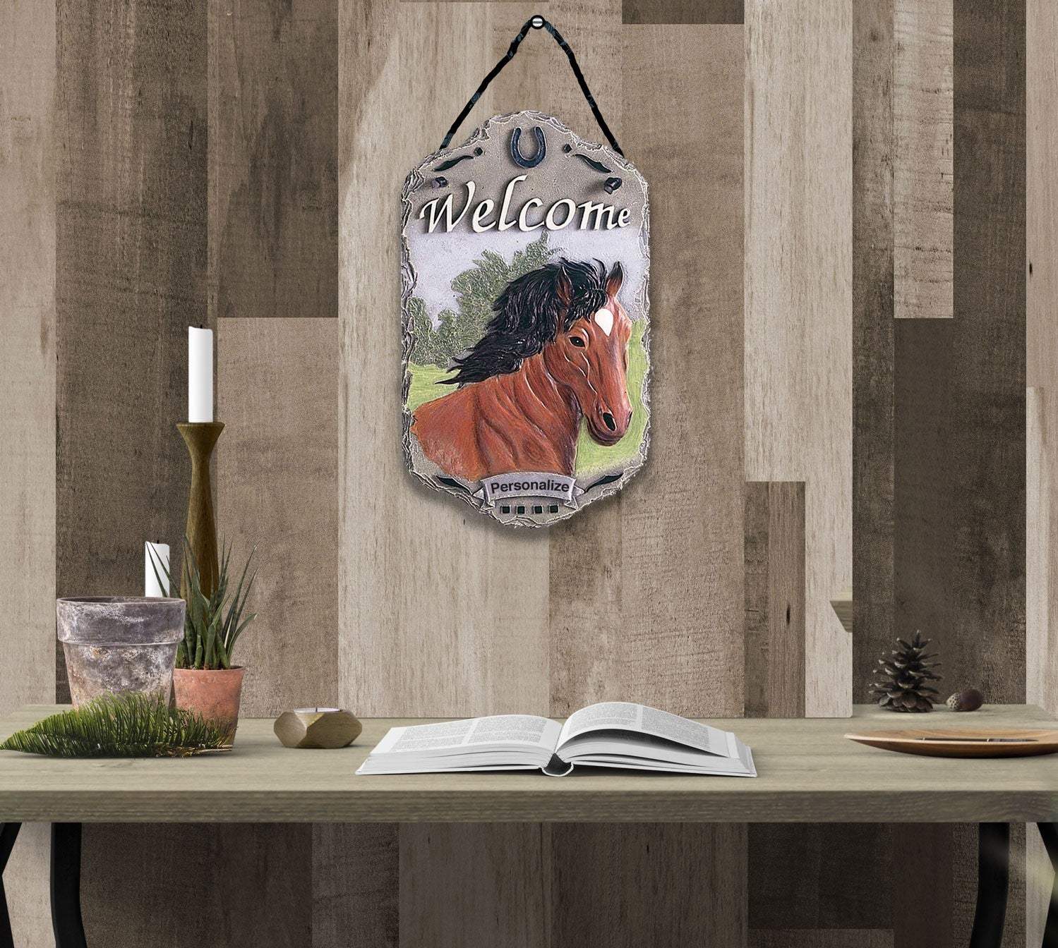 Horse Indoor Outdoor Resin Welcome Wall Decor - Image 4