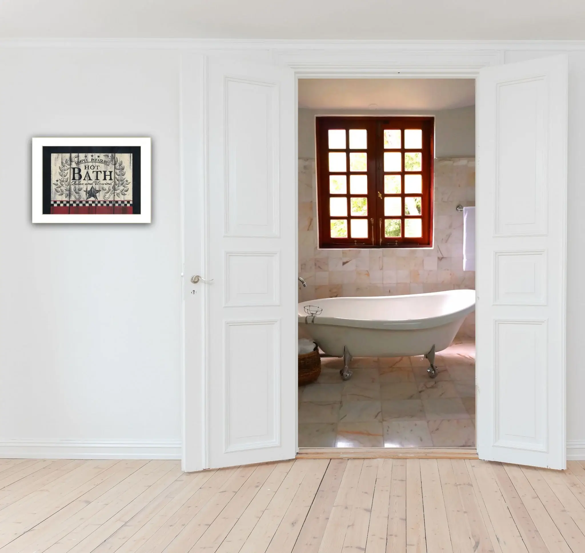 Hot Bath 1 White Framed Print Bathroom Wall Art - Image 4