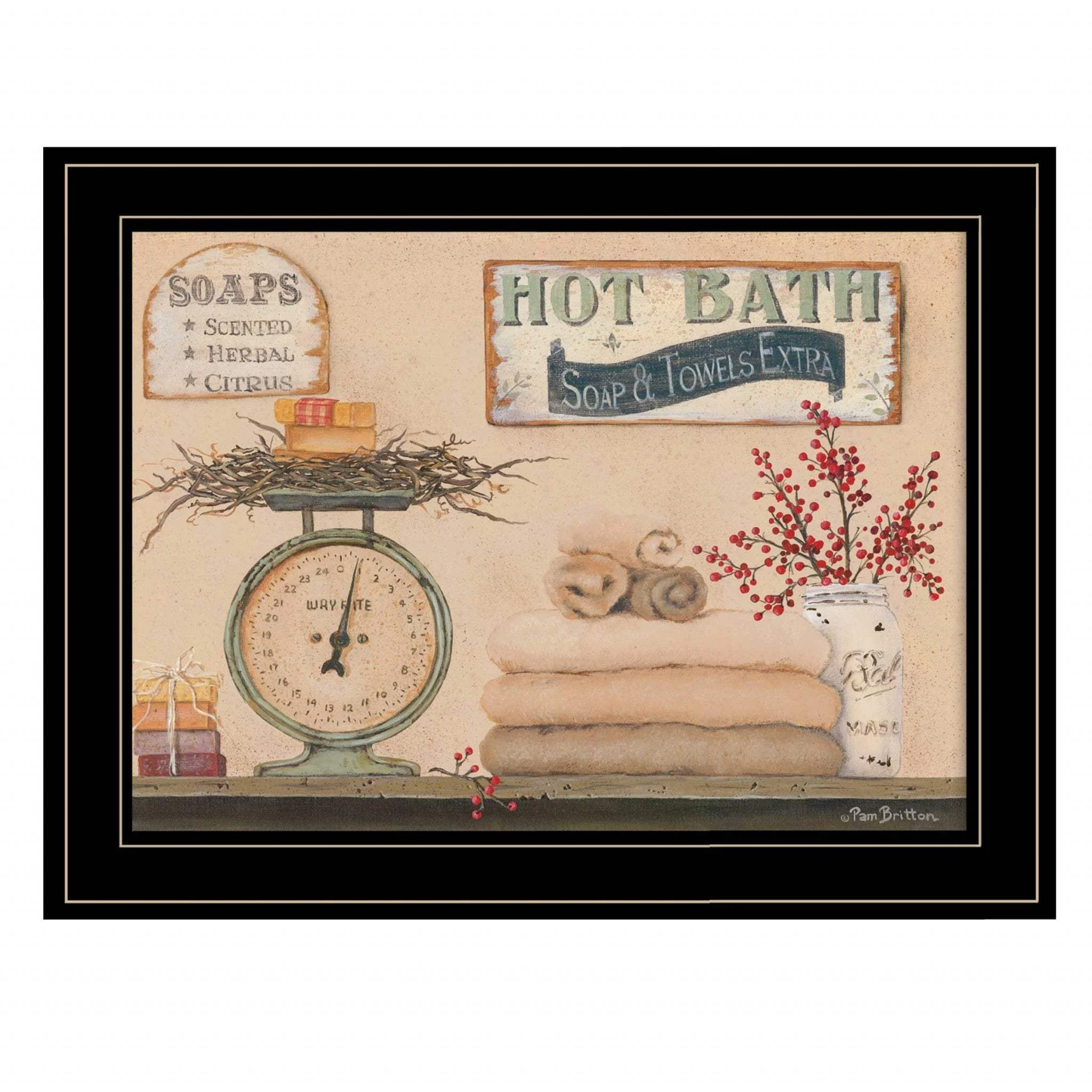Hot Bath 17 Black Framed Print Bathroom Wall Art - Image 2