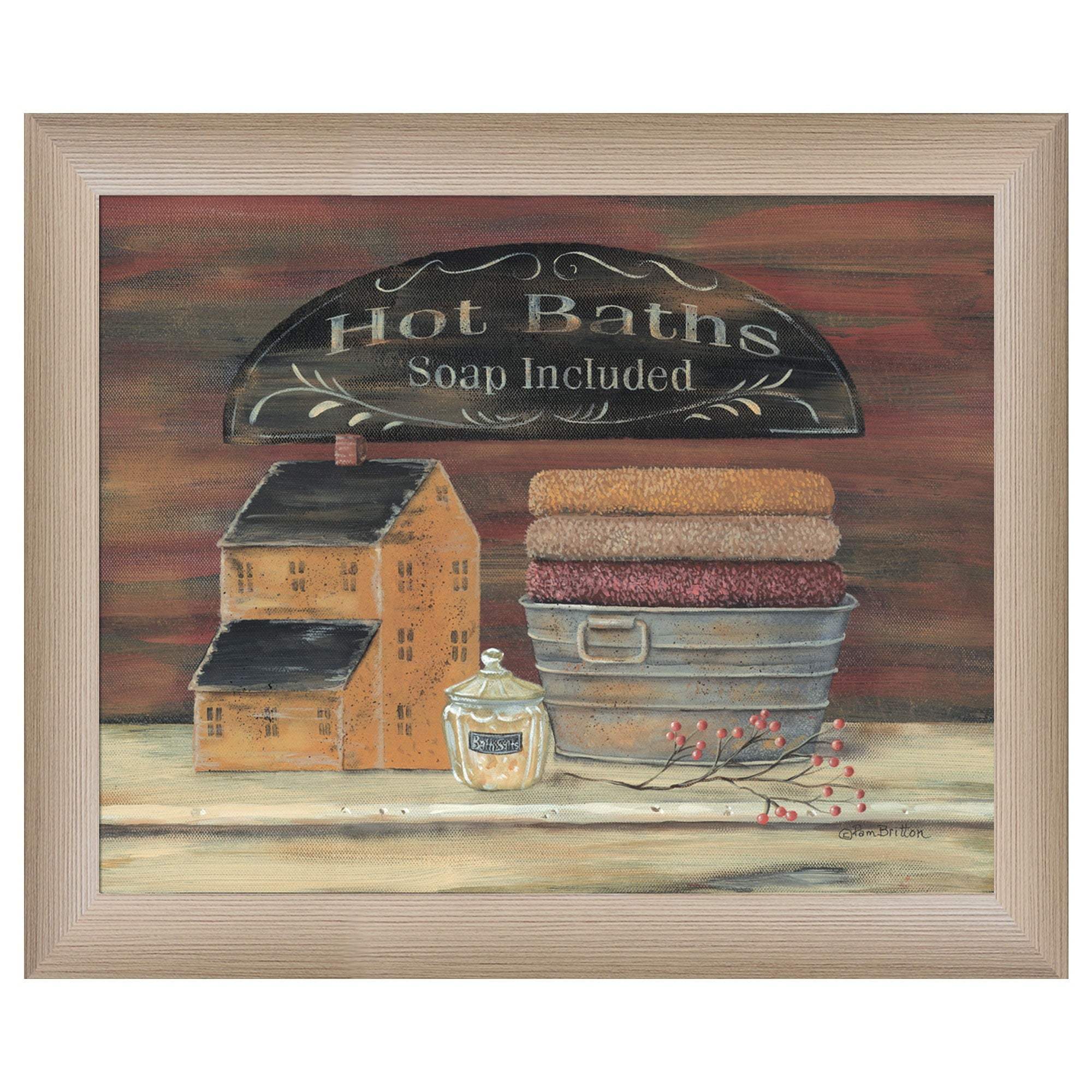 HOT BATH 5 Brown Framed Print Bathroom Wall Art - Image 2