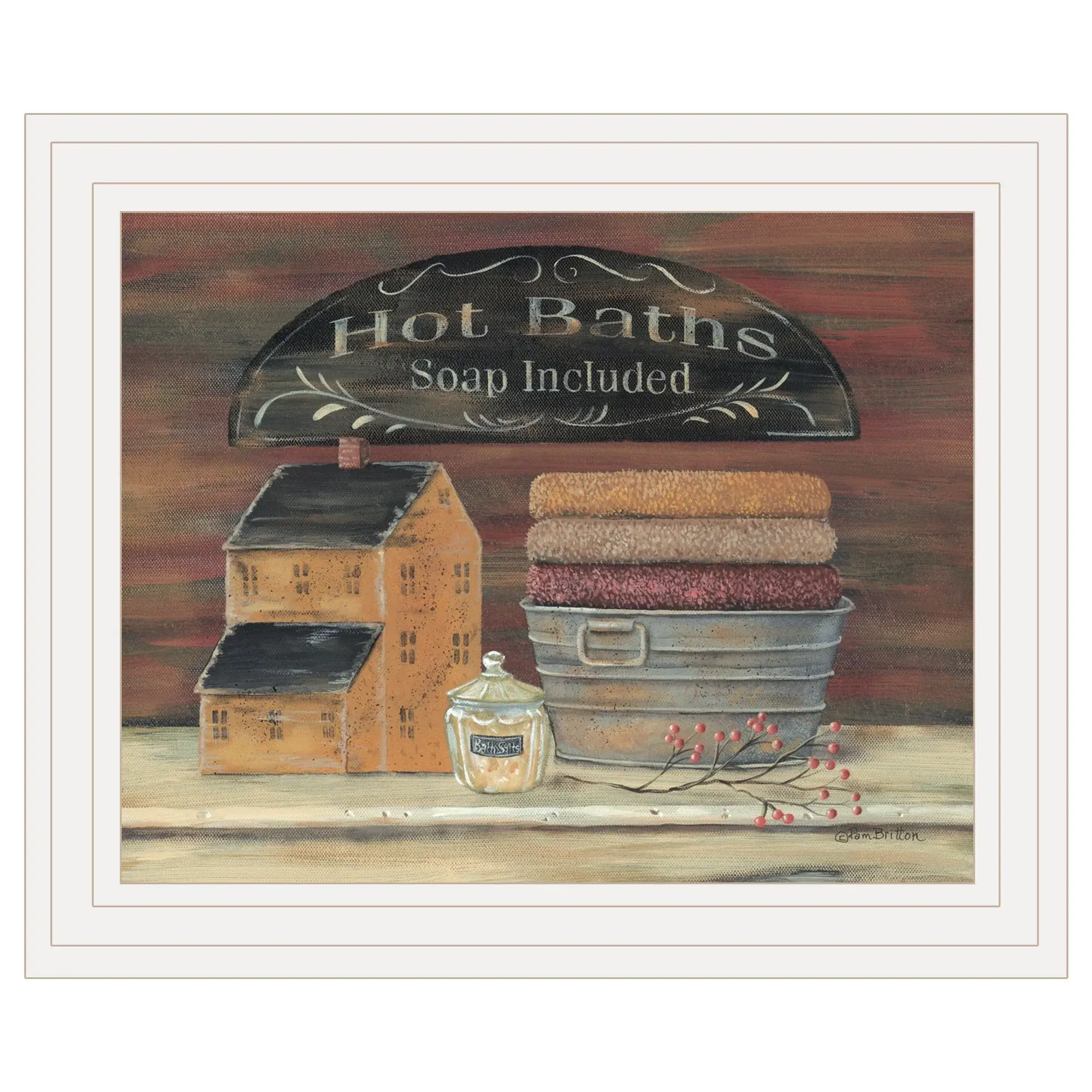 HOT BATH 8 White Framed Print Bathroom Wall Art - Image 2