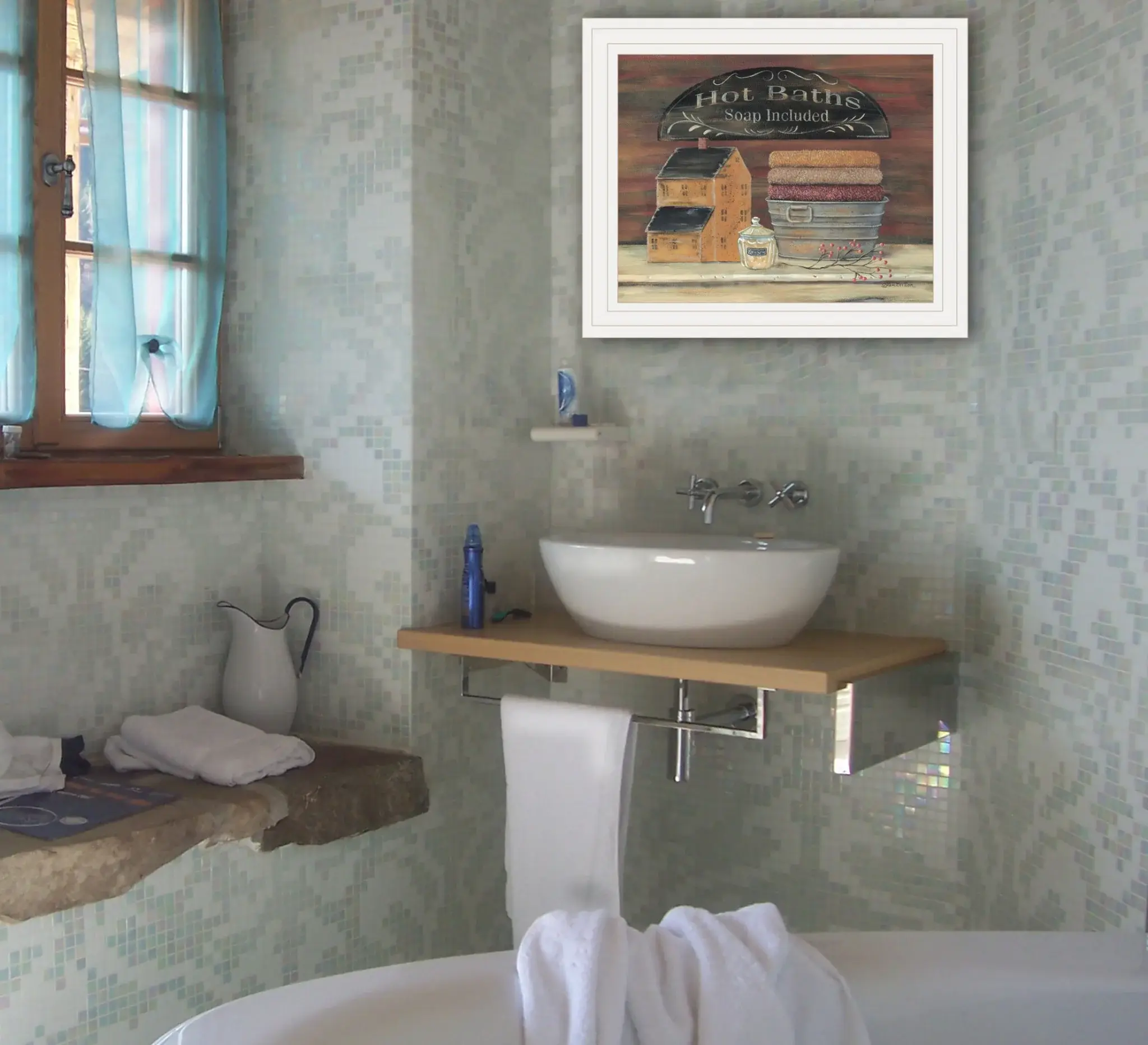 HOT BATH 8 White Framed Print Bathroom Wall Art - Image 4