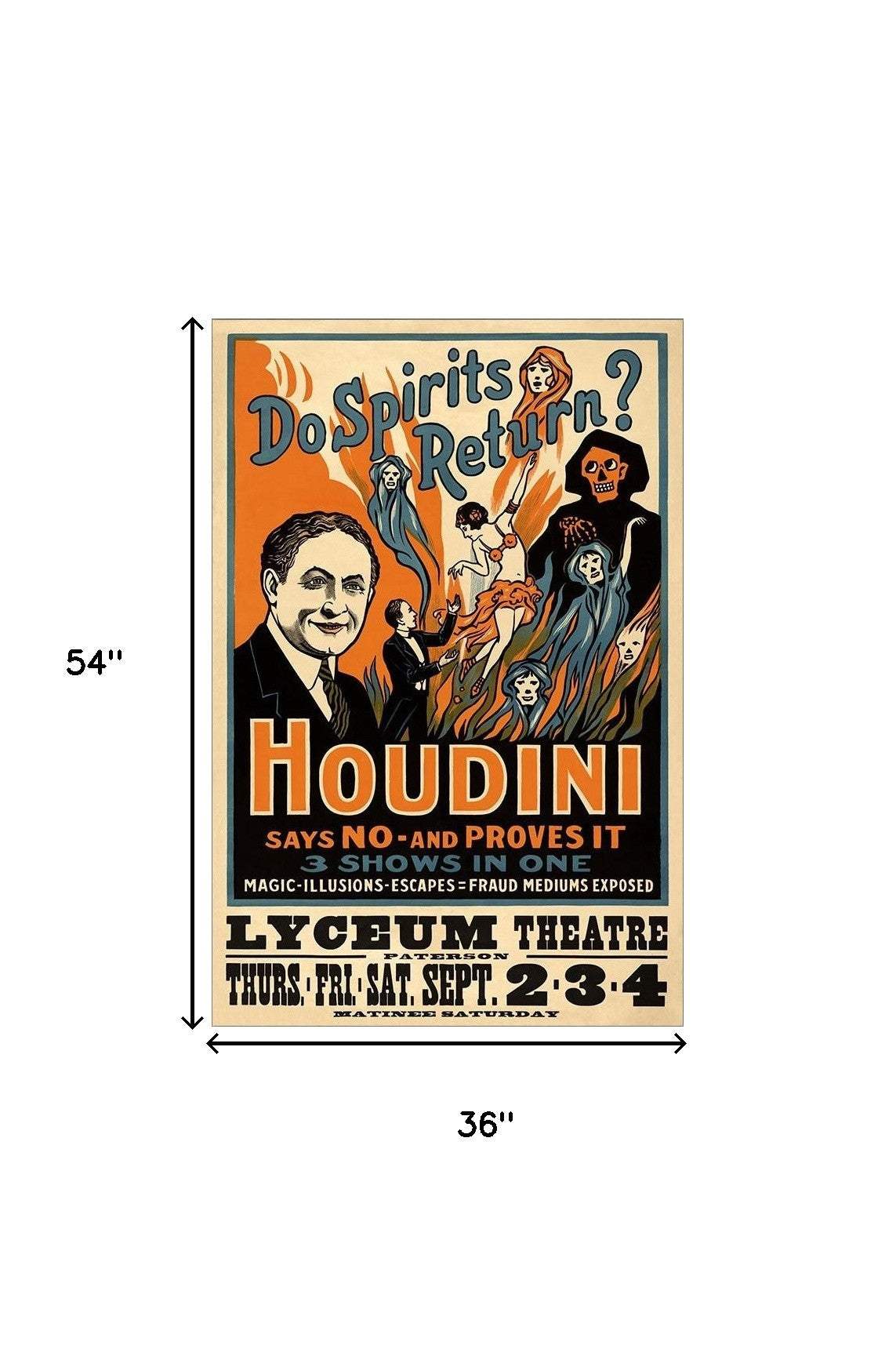 Houdini Spirits Vintage Magic Unframed Print Wall Art - Image 8