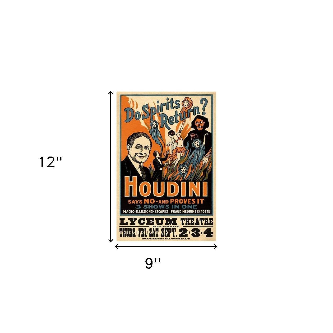 Houdini Spirits Vintage Magic Unframed Print Wall Art - Image 5