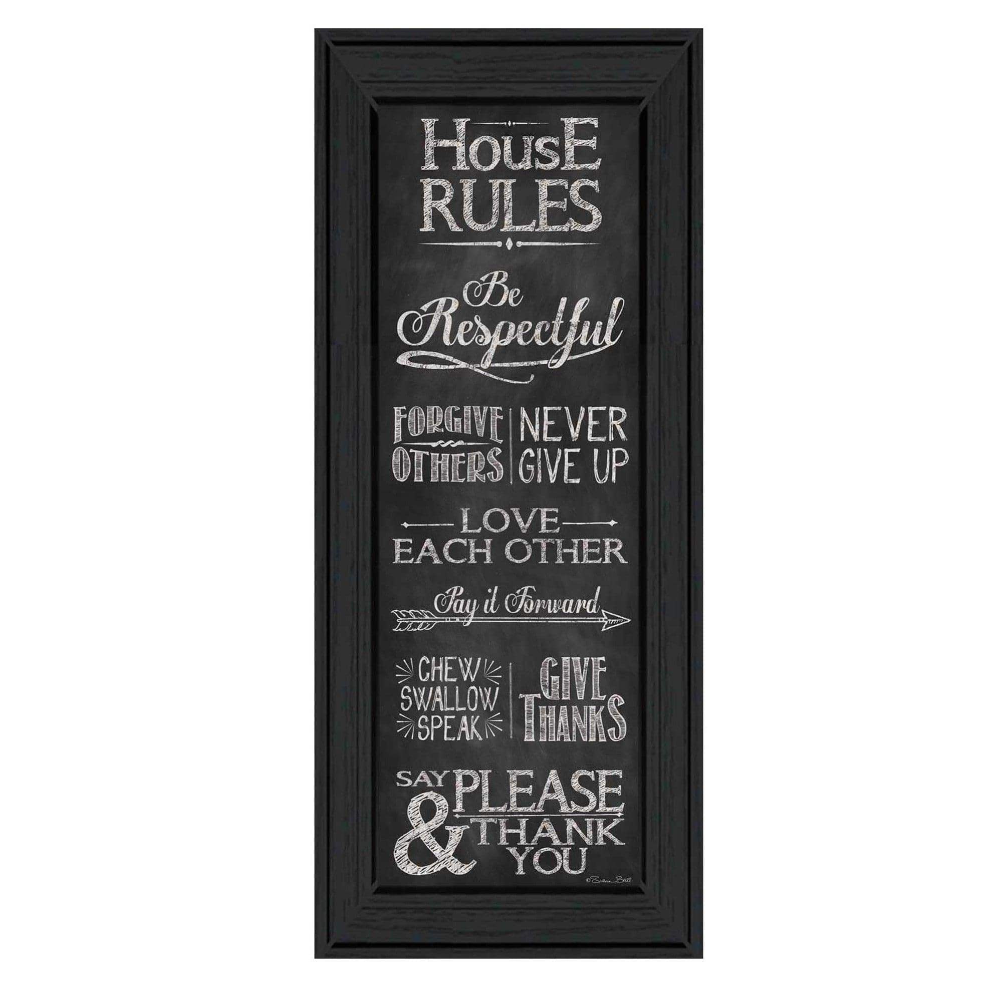 House Rules Black Framed Print Wall Art - Image 2