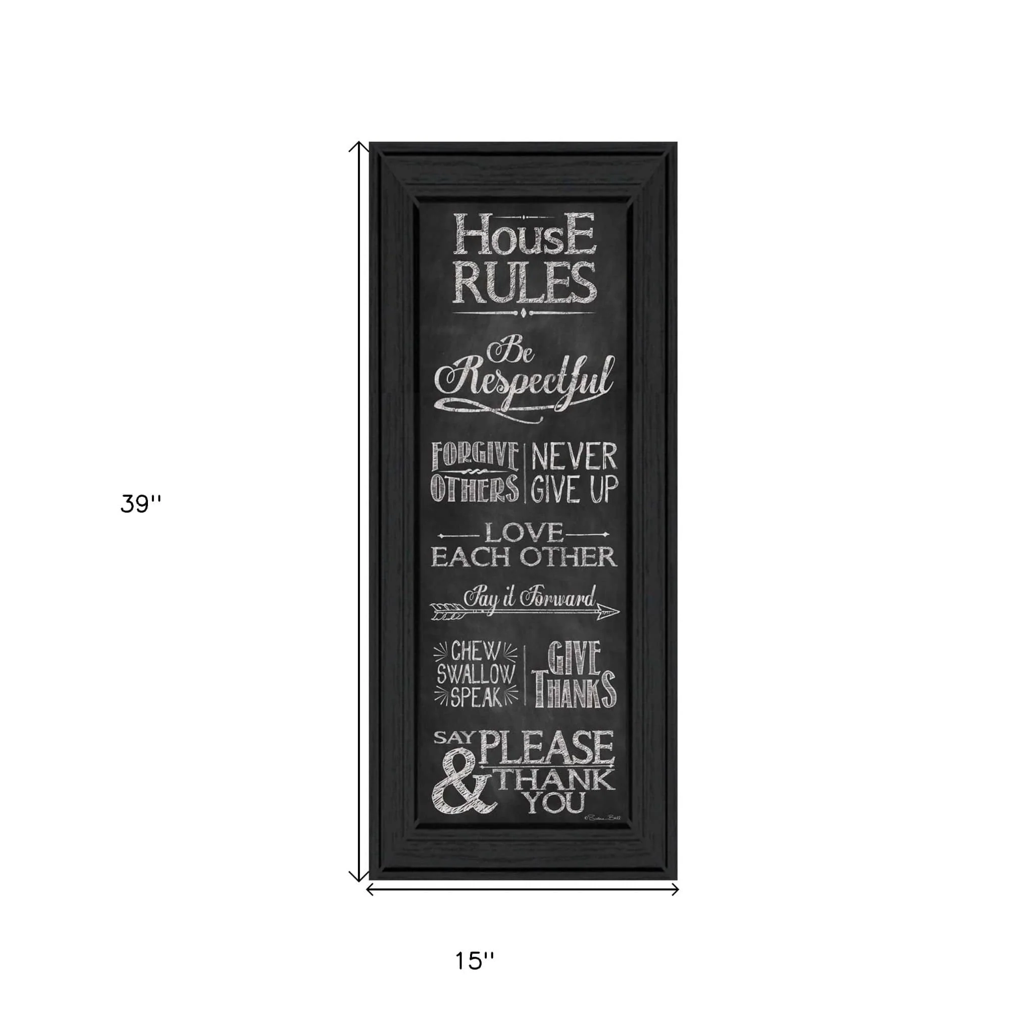 House Rules Black Framed Print Wall Art - Image 5