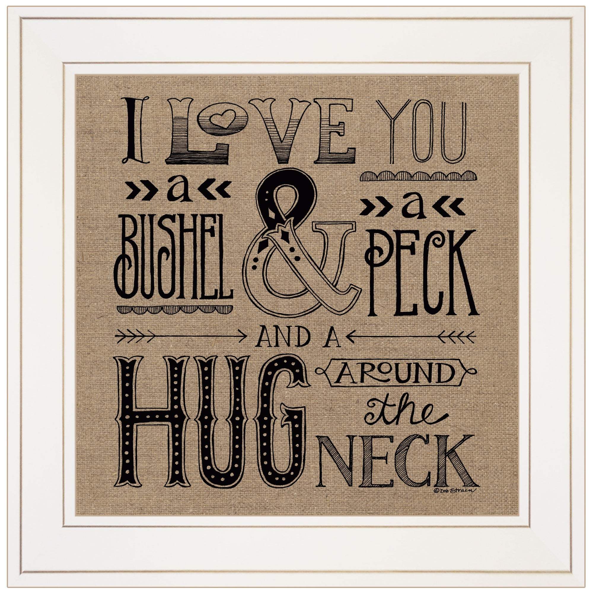 Hugs Around the Neck 1 White Framed Print Wall Art - Image 2