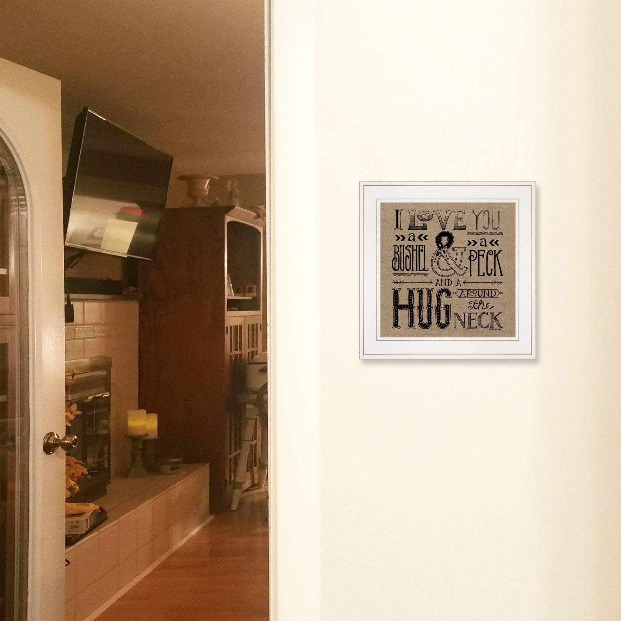 Hugs Around the Neck 1 White Framed Print Wall Art - Image 3