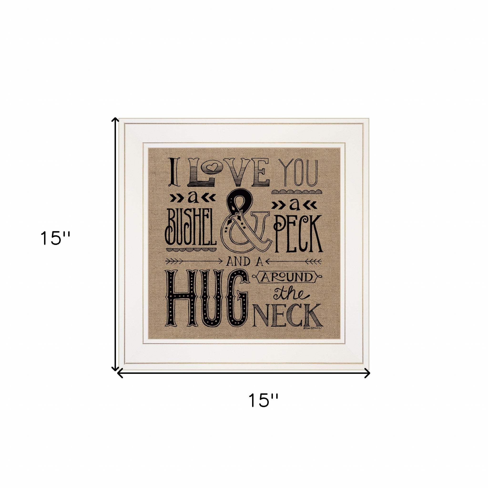 Hugs Around the Neck 1 White Framed Print Wall Art - Image 4