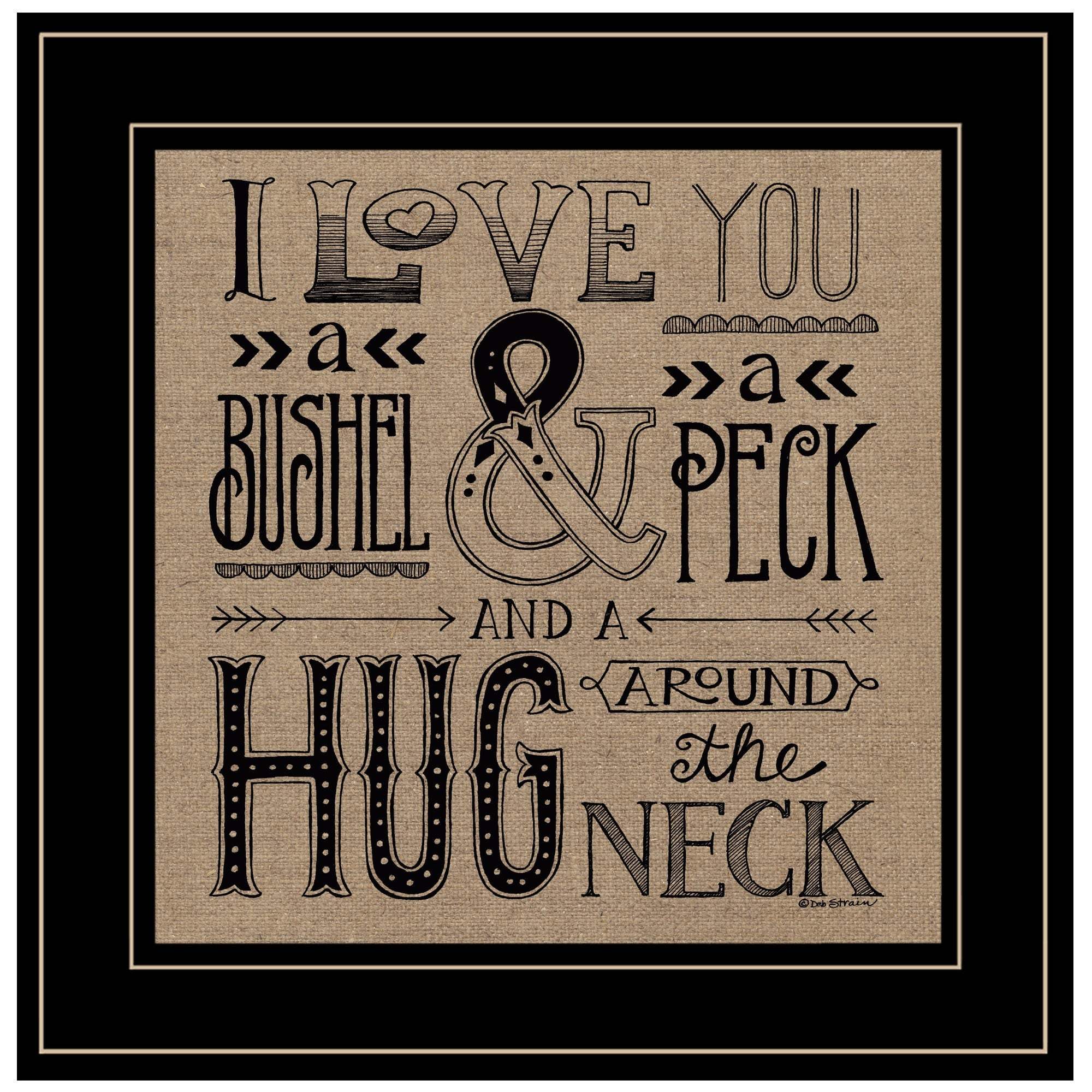 Hugs Around the Neck 2 Black Framed Print Wall Art - Image 2