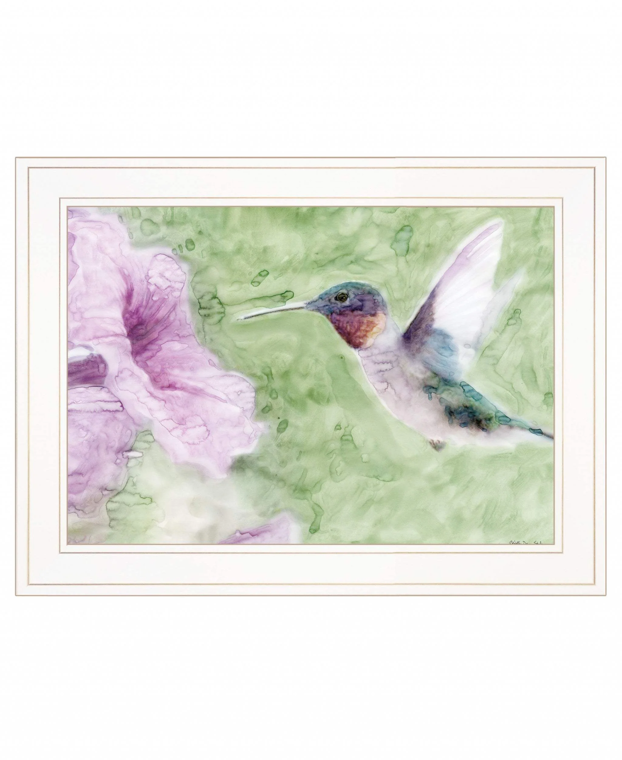 Humming Bird 2 White Framed Print Wall Art - Image 2
