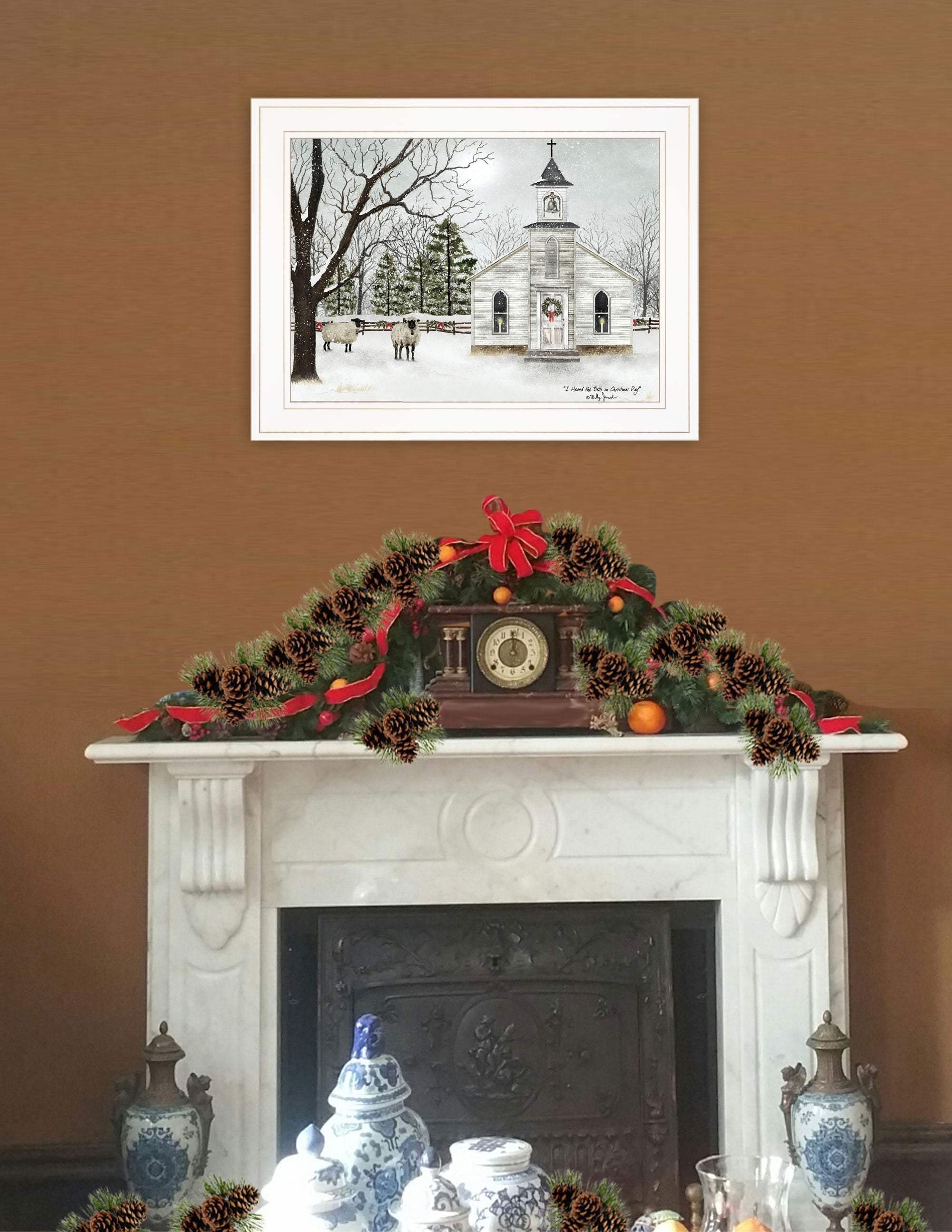 I Heard the Bells on Christmas 1 White Framed Print Wall Art - Image 4