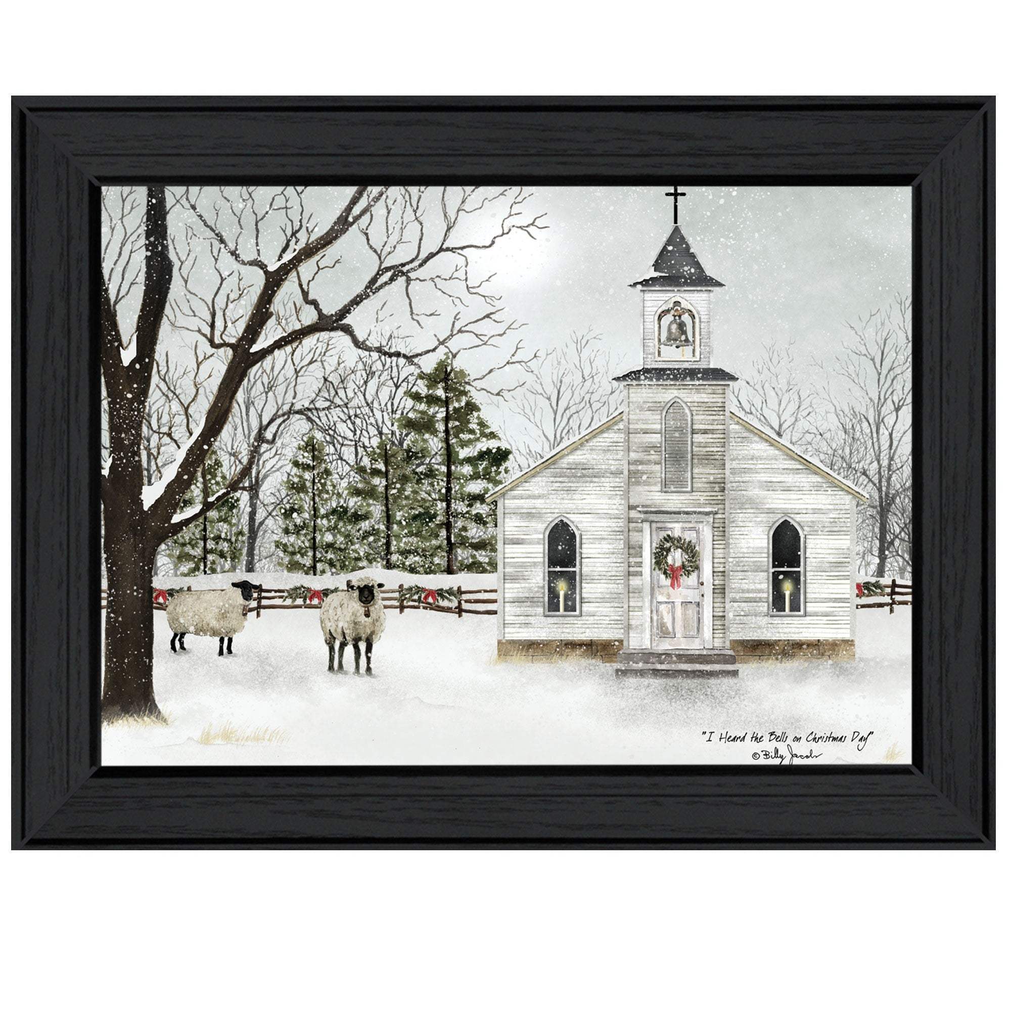 I Heard the Bells on Christmas 2 Black Framed Print Wall Art - Image 2