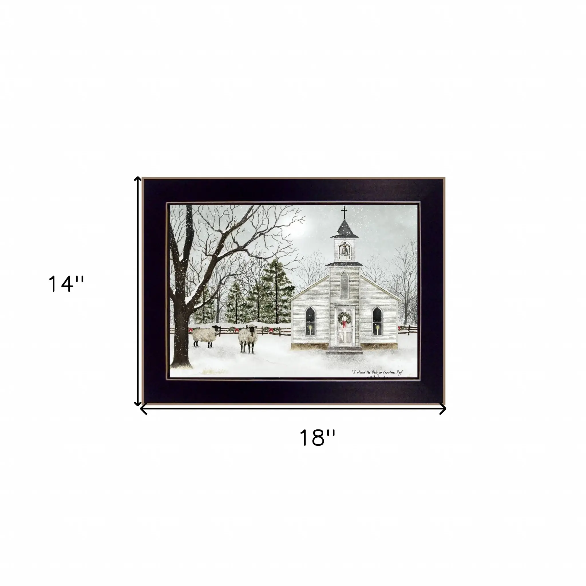 I Heard the Bells on Christmas 5 Black Framed Print Wall Art - Image 5