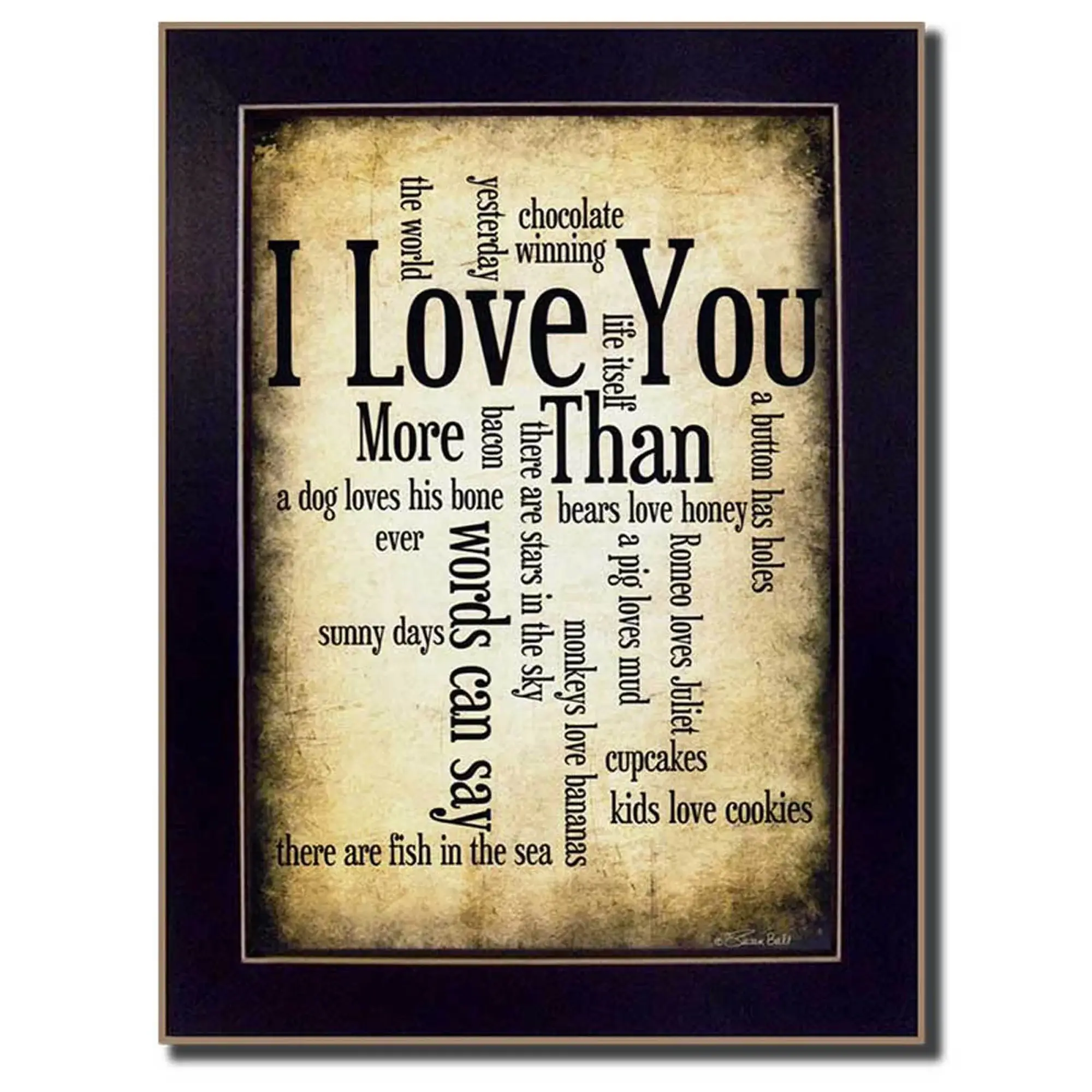 I Love You 1 Black Framed Print Wall Art - Image 2