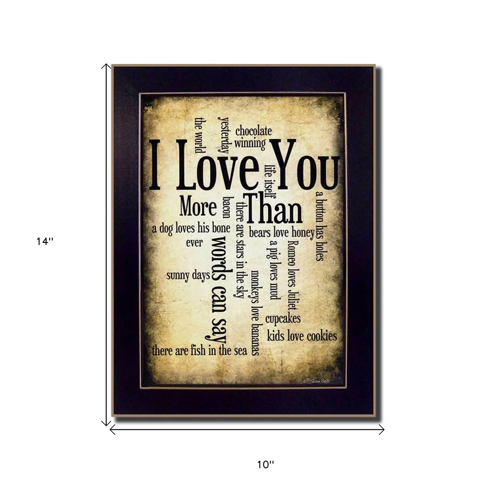 I Love You 1 Black Framed Print Wall Art - Image 5