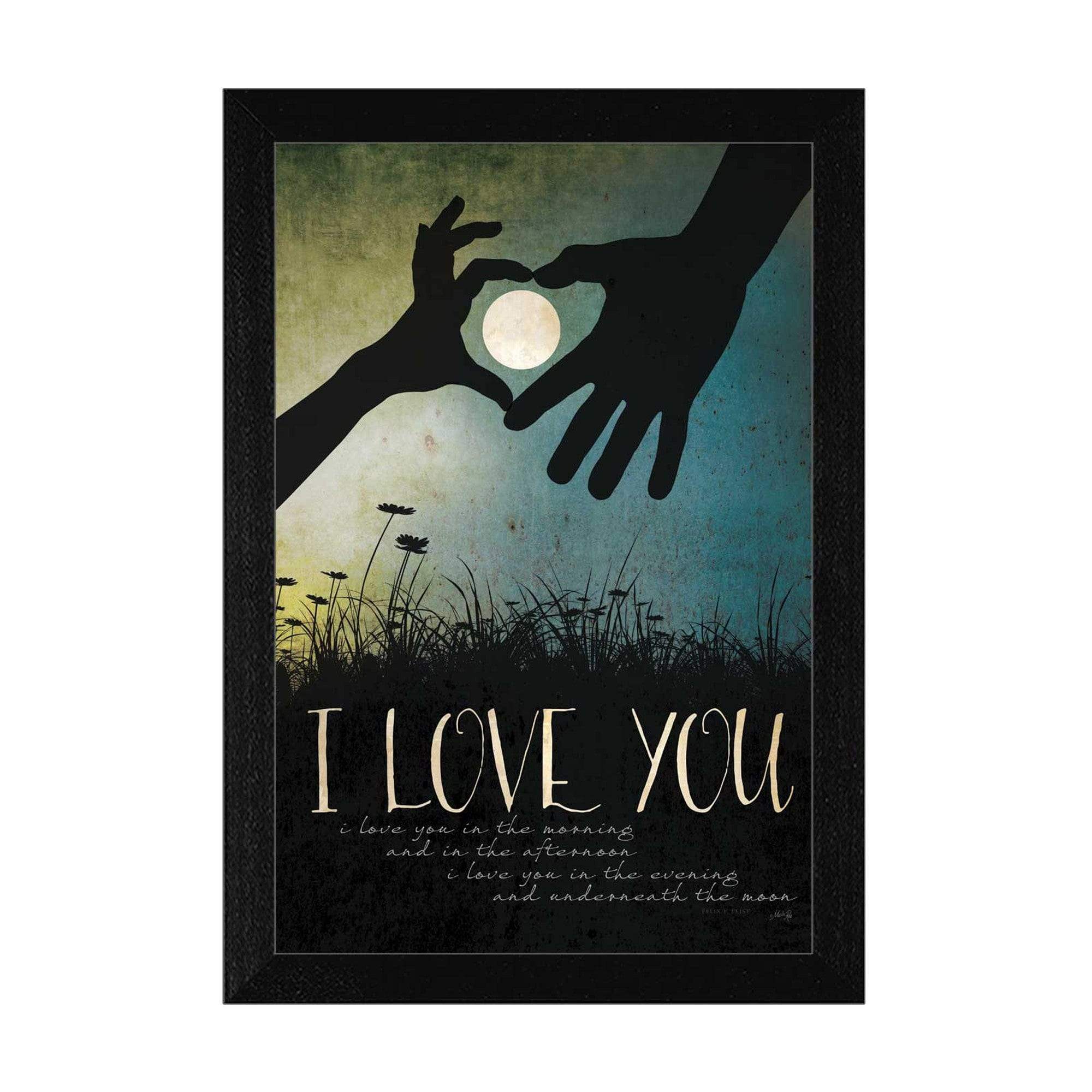 I Love You Underneath the Moon Black Framed Print Wall Art - Image 2