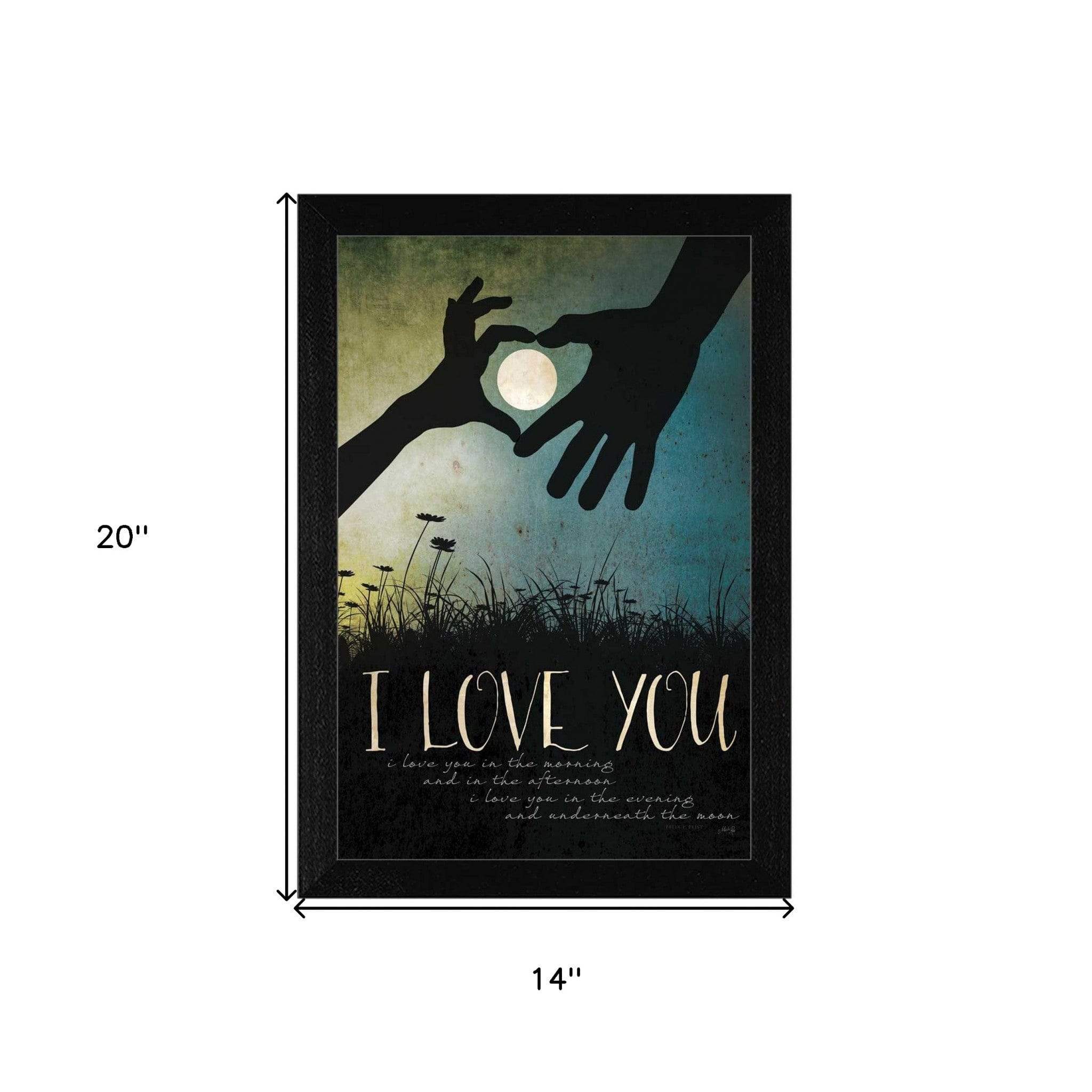 I Love You Underneath the Moon Black Framed Print Wall Art - Image 4