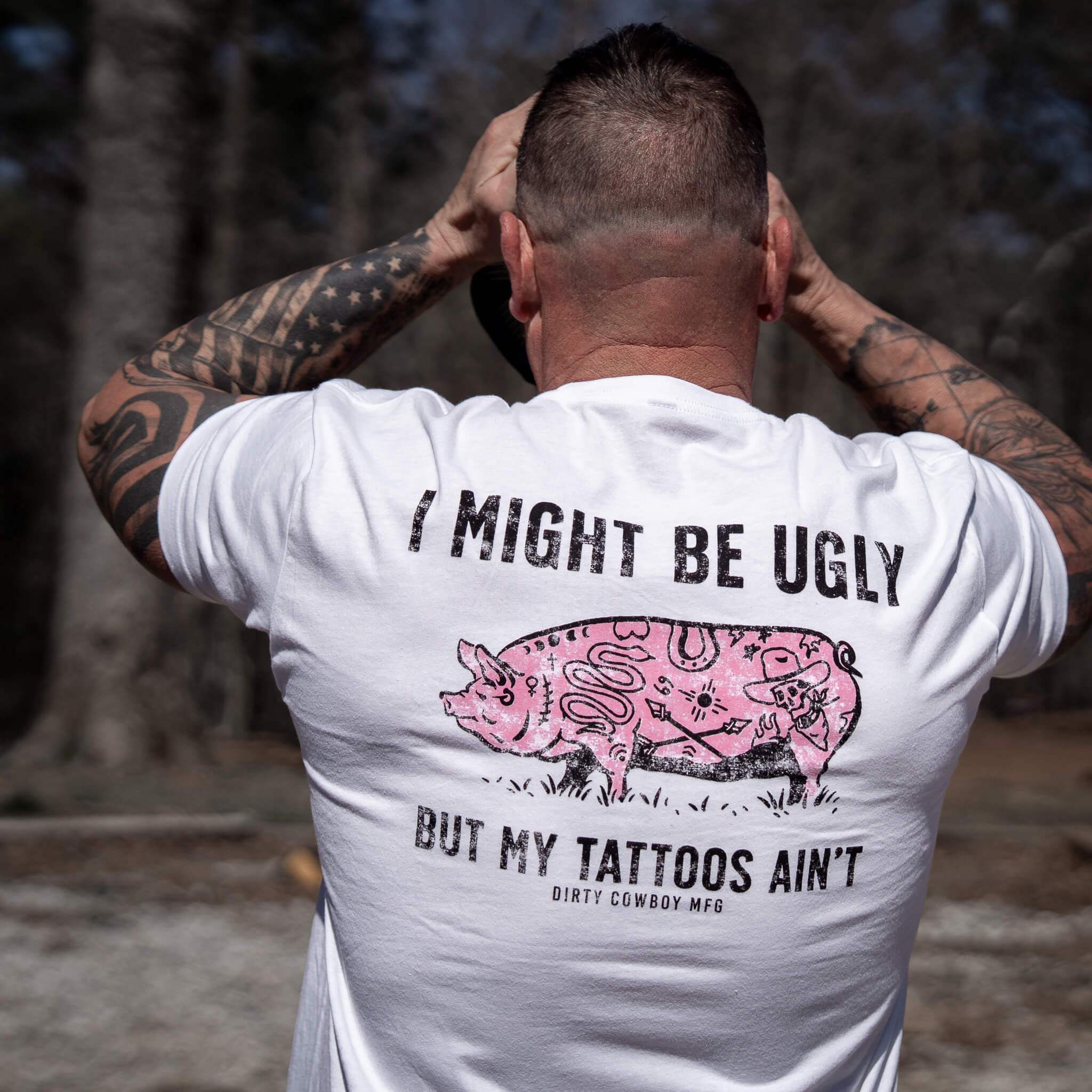 I Might Be Ugly But My Tattoos Ain't Men's T-Shirt - Image 3