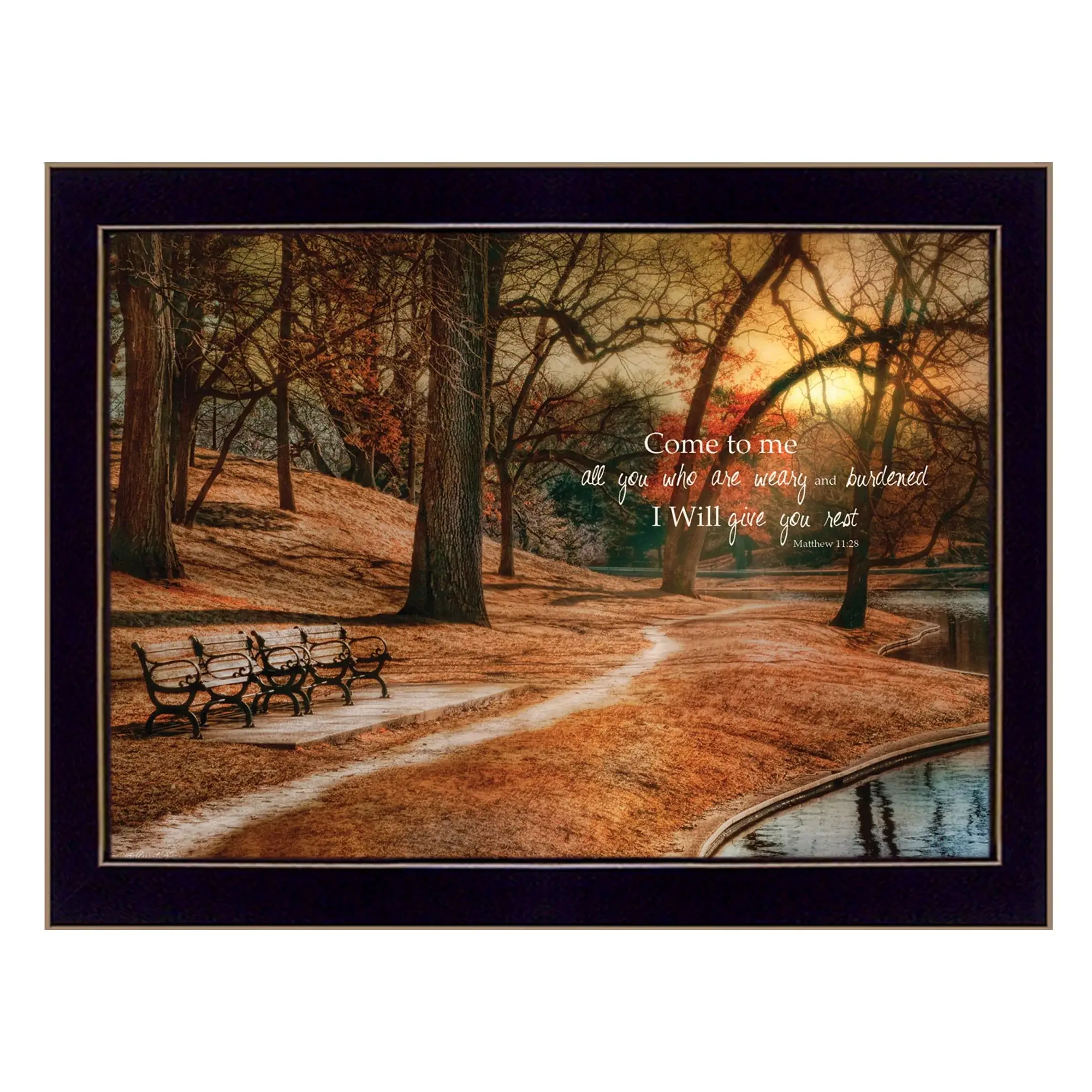 I Will Give You Rest 2 Black Framed Print Wall Art - Image 2