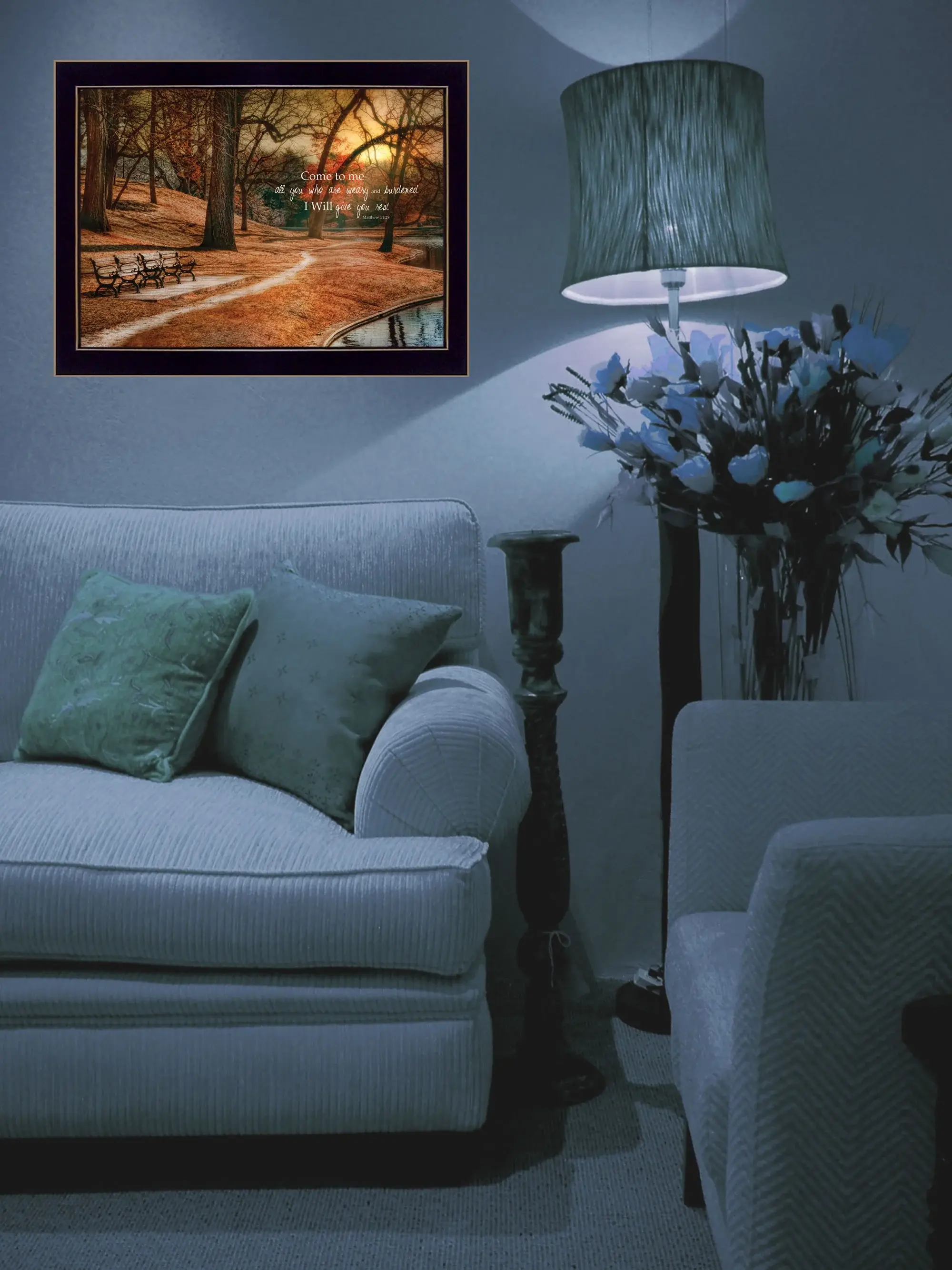 I Will Give You Rest 2 Black Framed Print Wall Art - Image 4
