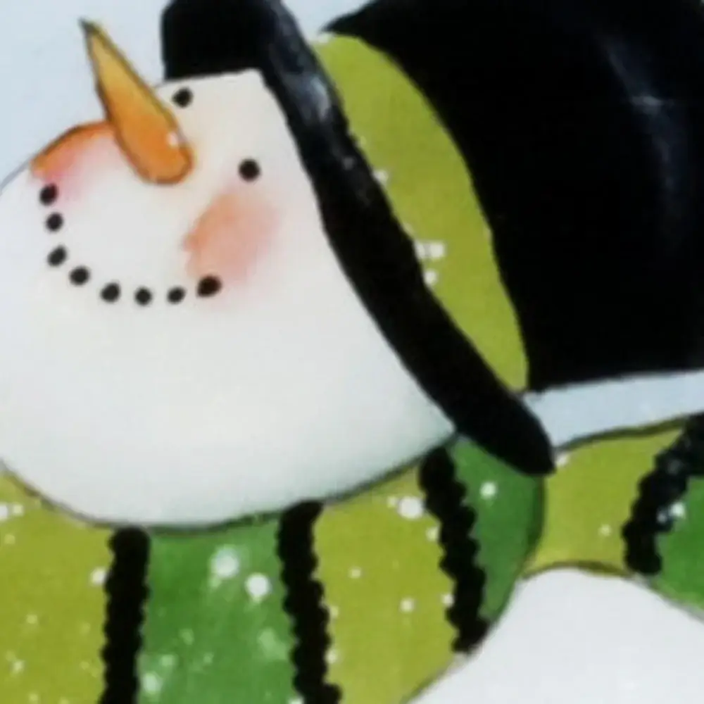 Ice Skating Shamrock Snowman Hand Painted Mouth Blown Glass Ornament - Image 4