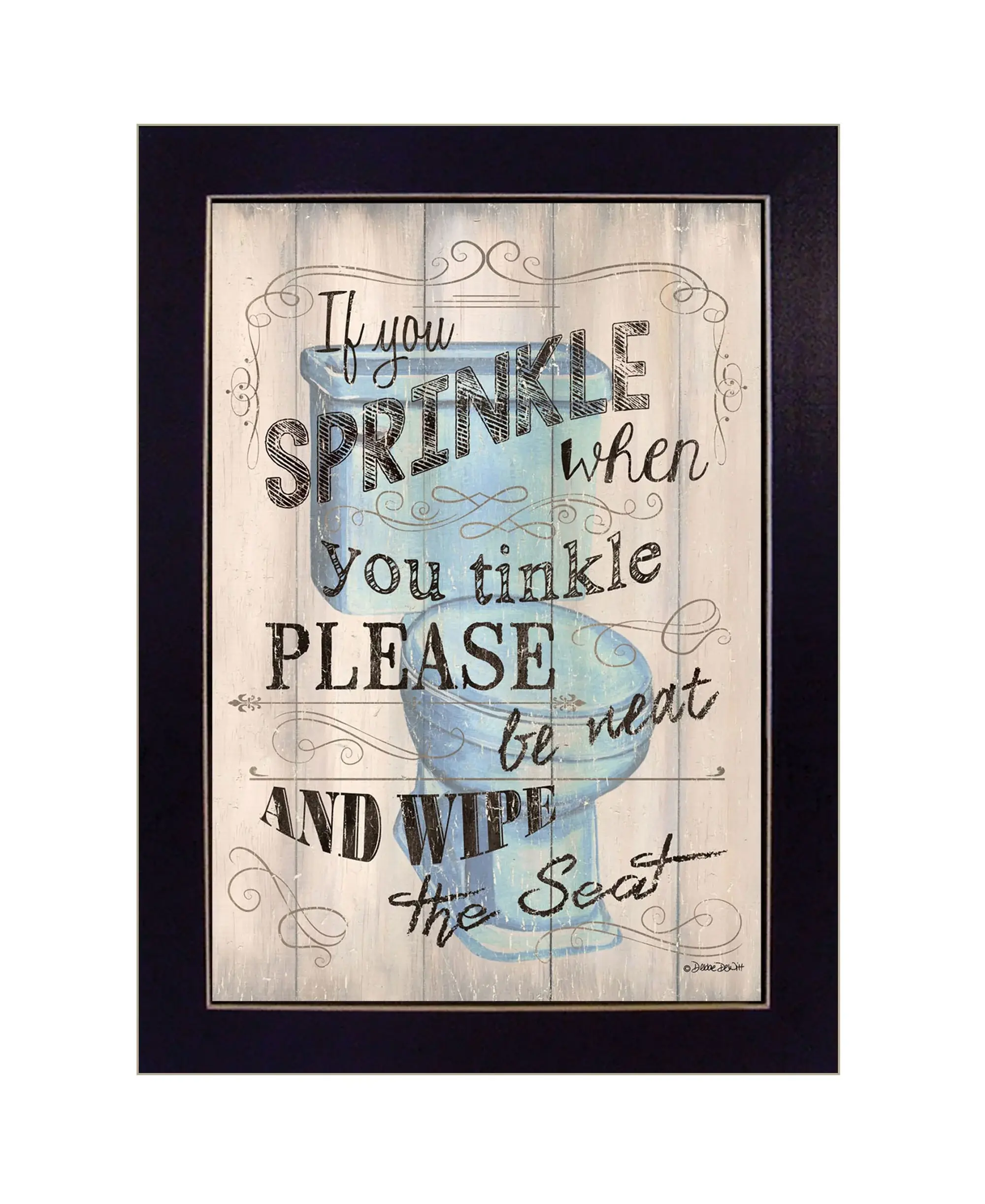 If You Sprinkle When You Tinkle Black Framed Print Bathroom Wall Art - Image 2