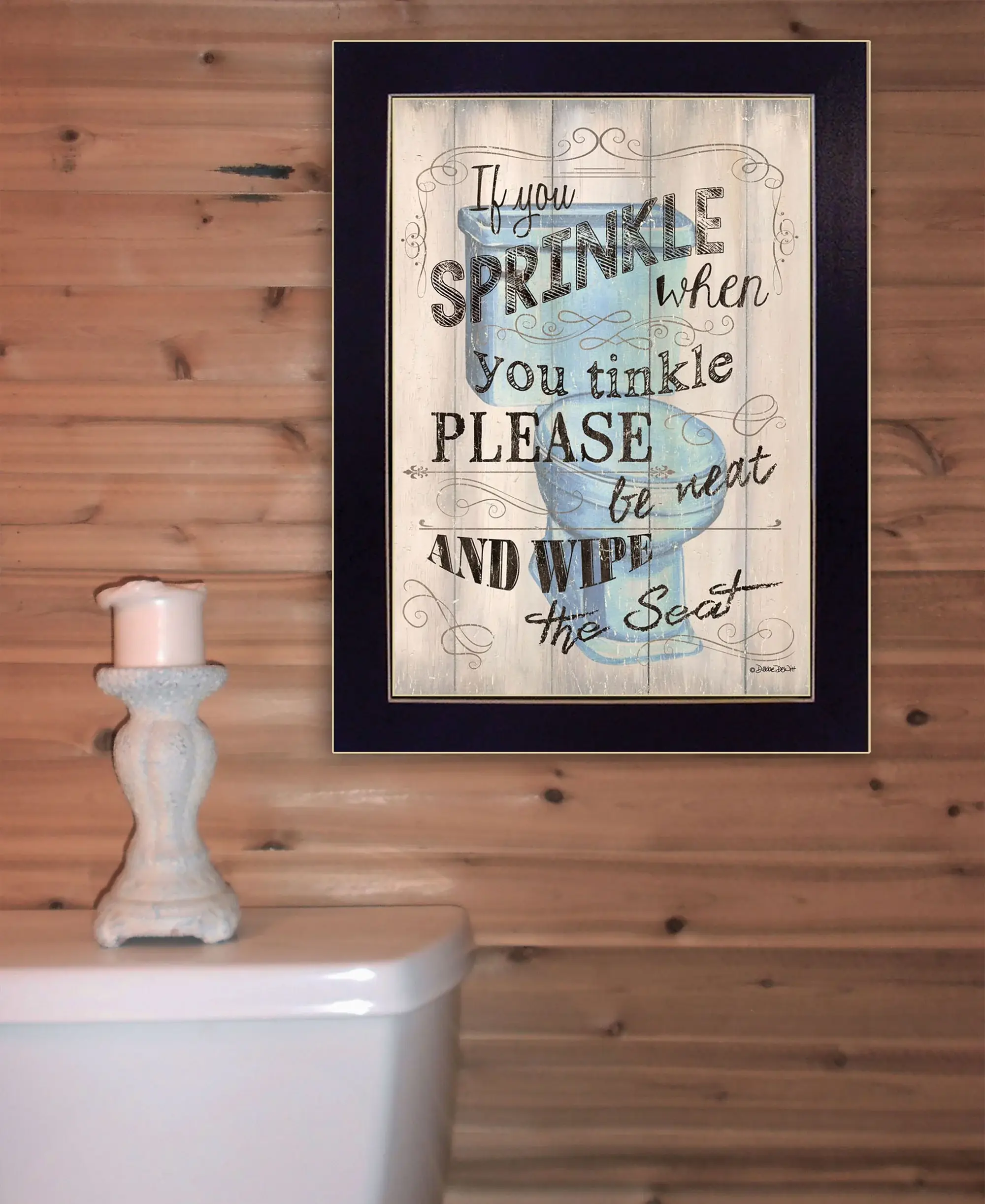 If You Sprinkle When You Tinkle Black Framed Print Bathroom Wall Art - Image 4