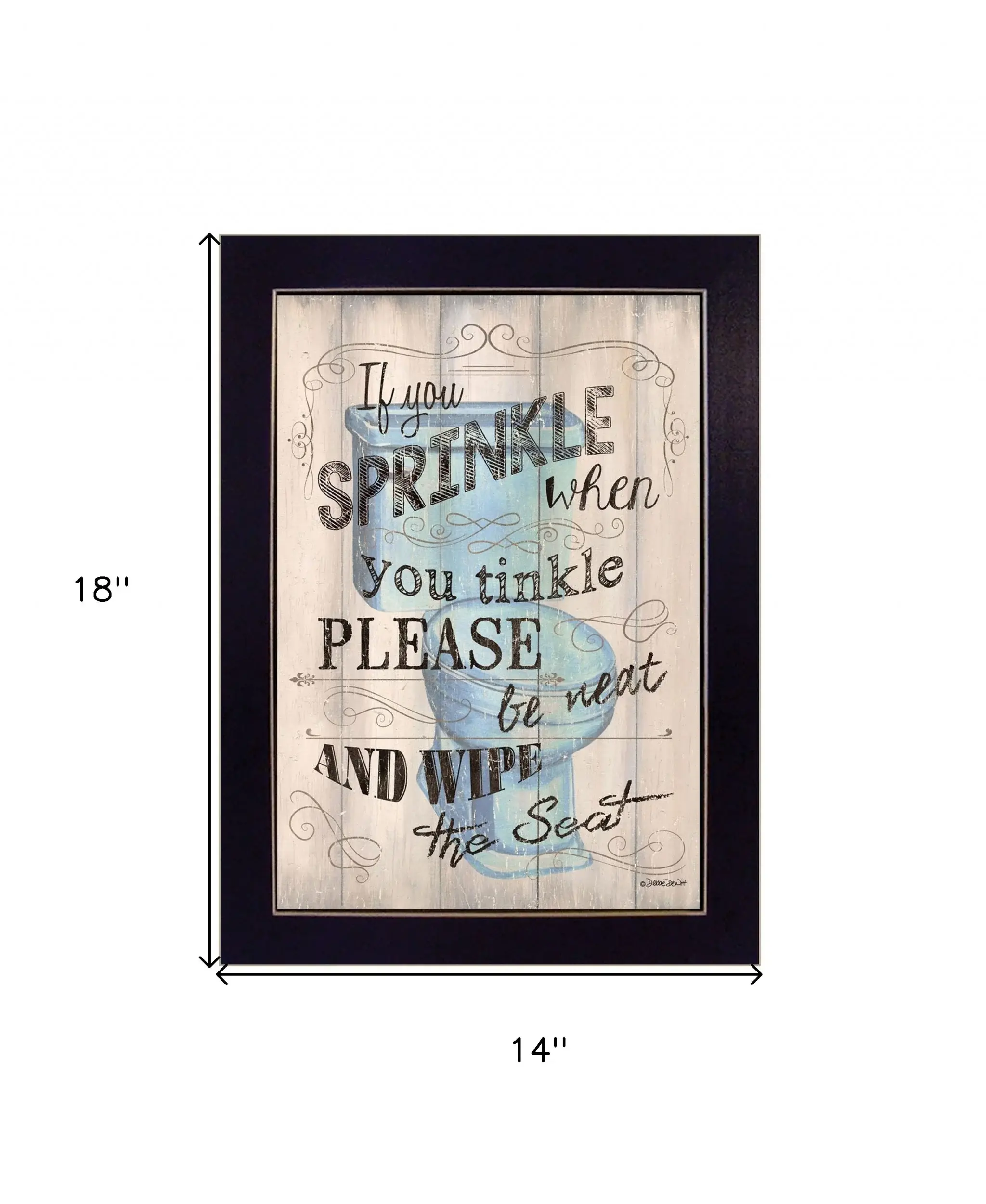 If You Sprinkle When You Tinkle Black Framed Print Bathroom Wall Art - Image 5