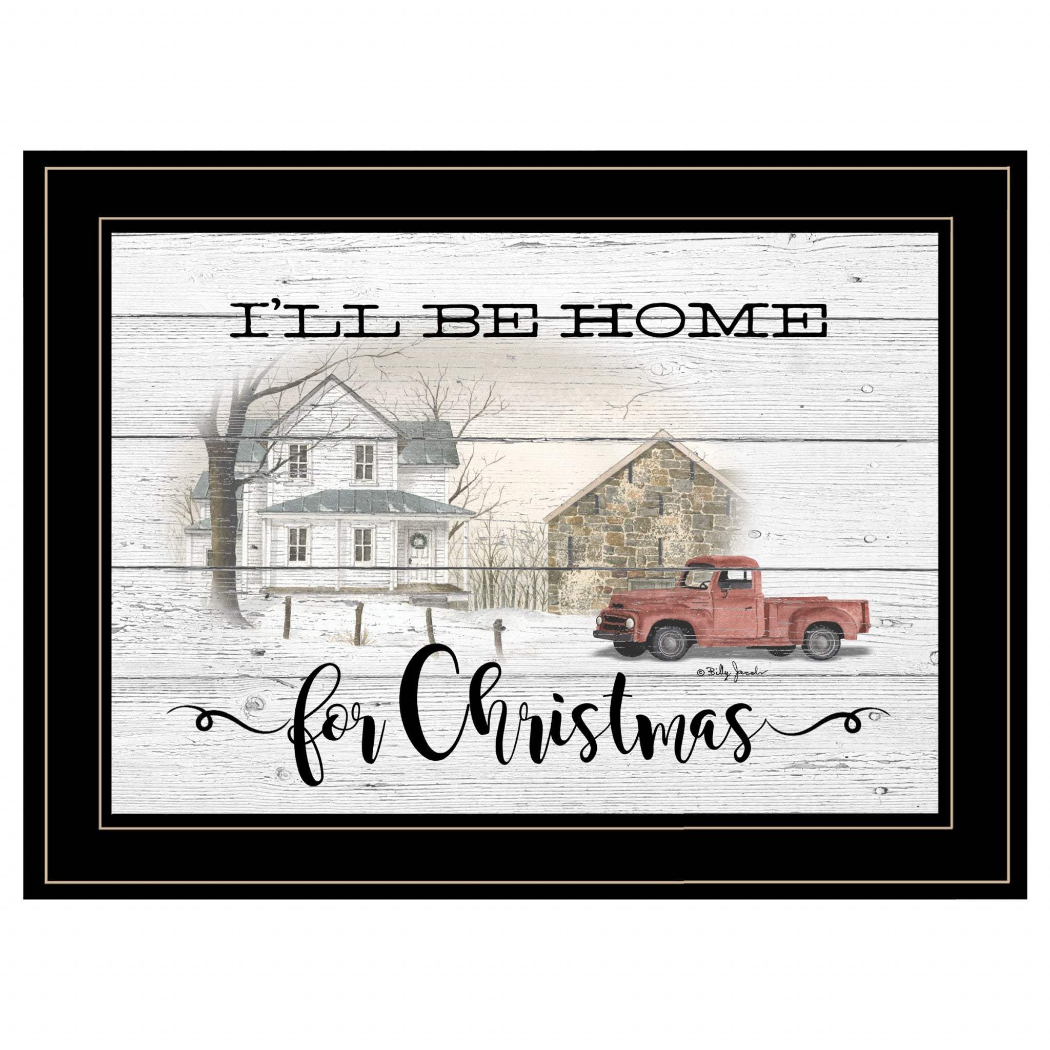 Ill be home for Christmas 3 Black Framed Print Wall Art - Image 2