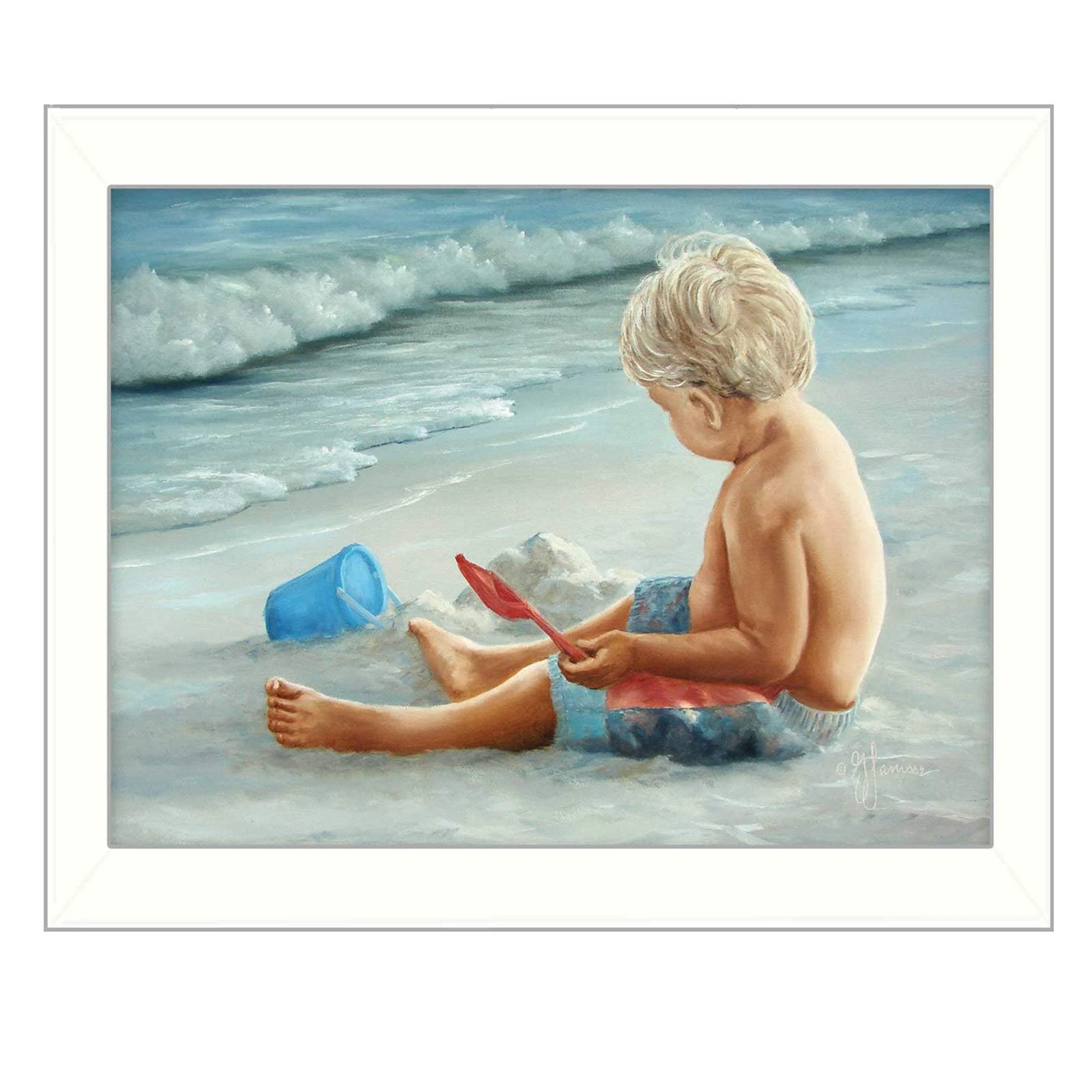 In the Sand White Framed Print Wall Art - Image 2