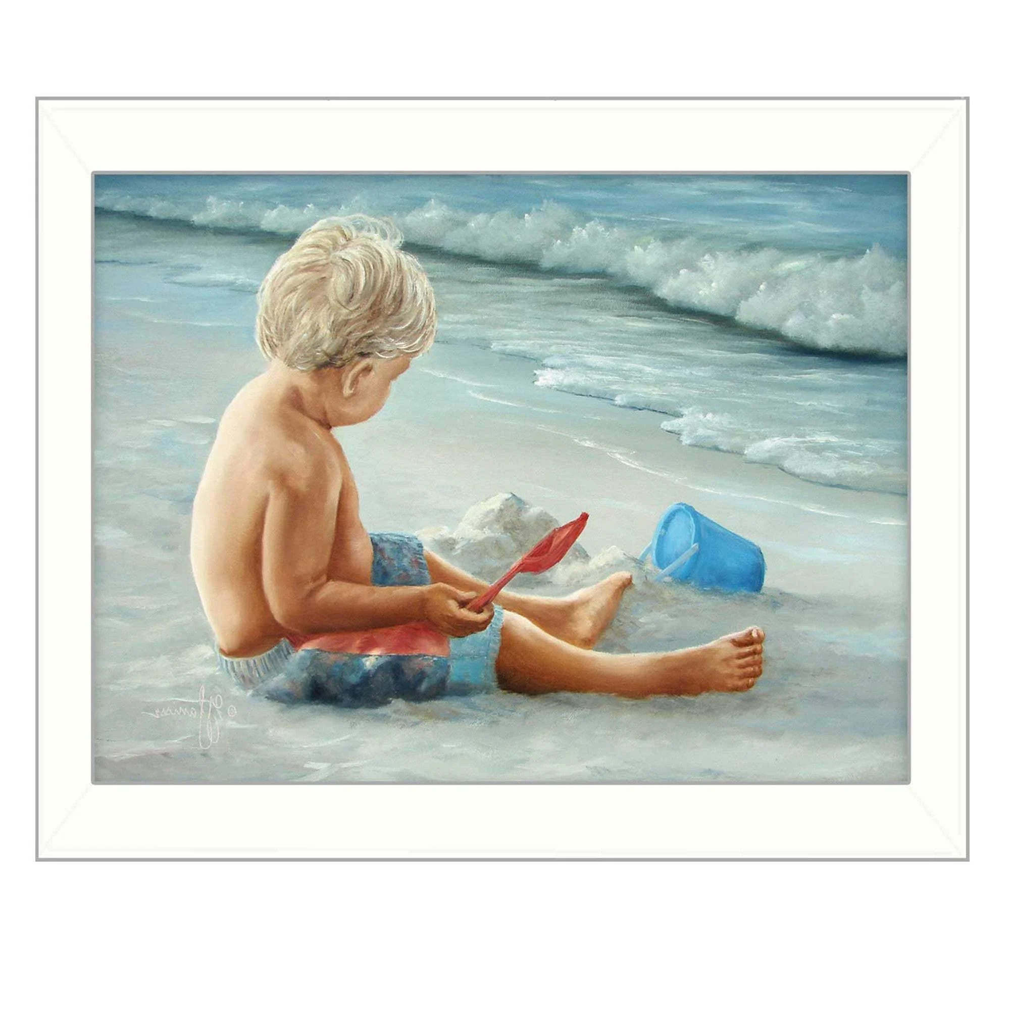 In the Sand White Framed Print Wall Art - Image 3
