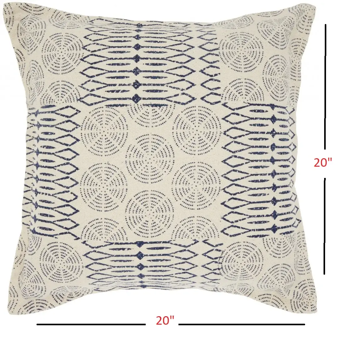 Indigo And Ivory Geometric Throw Pillow - Image 5