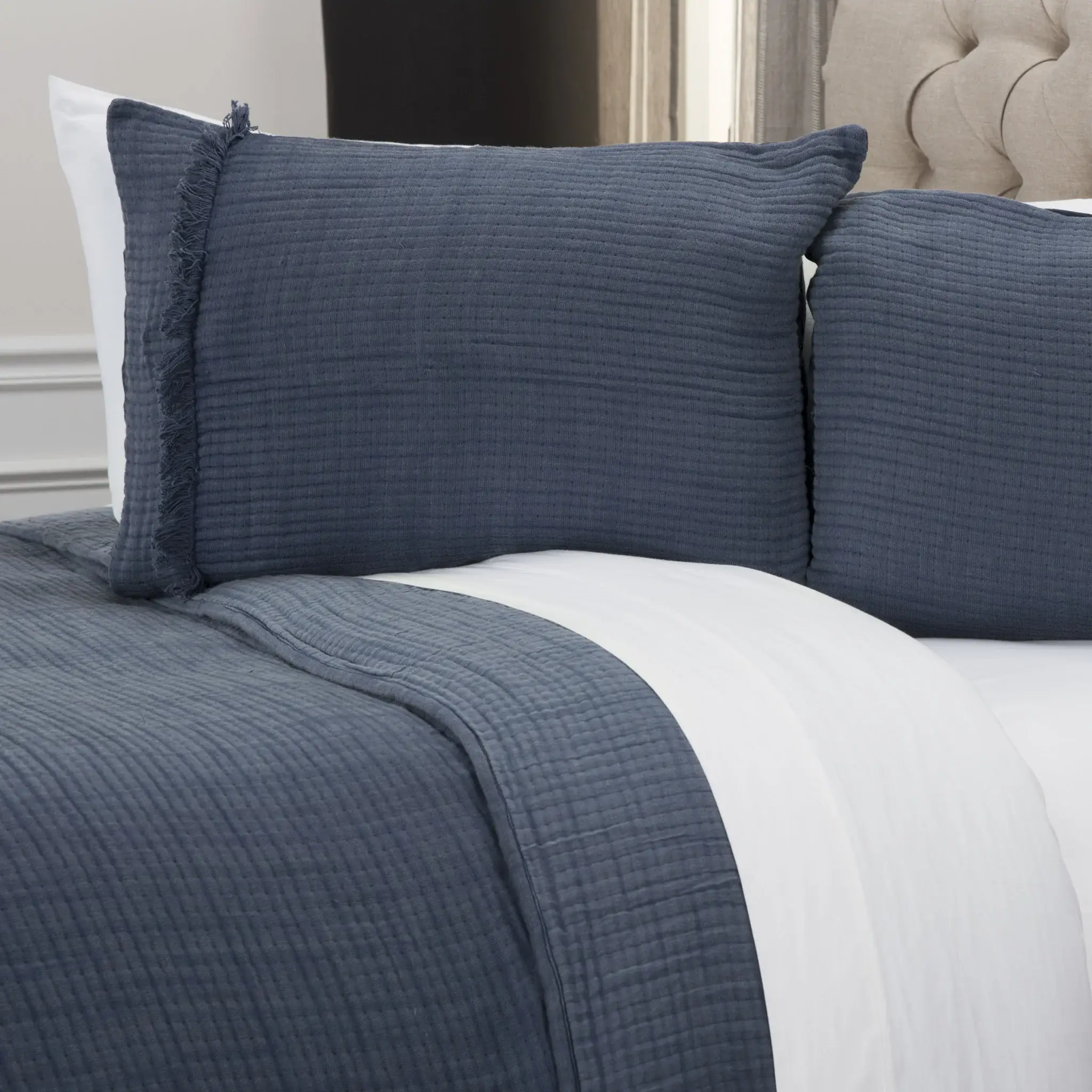 Indigo Queen 100% Cotton 300 Thread Count Machine Washable Down Alternative Comforter - Image 6
